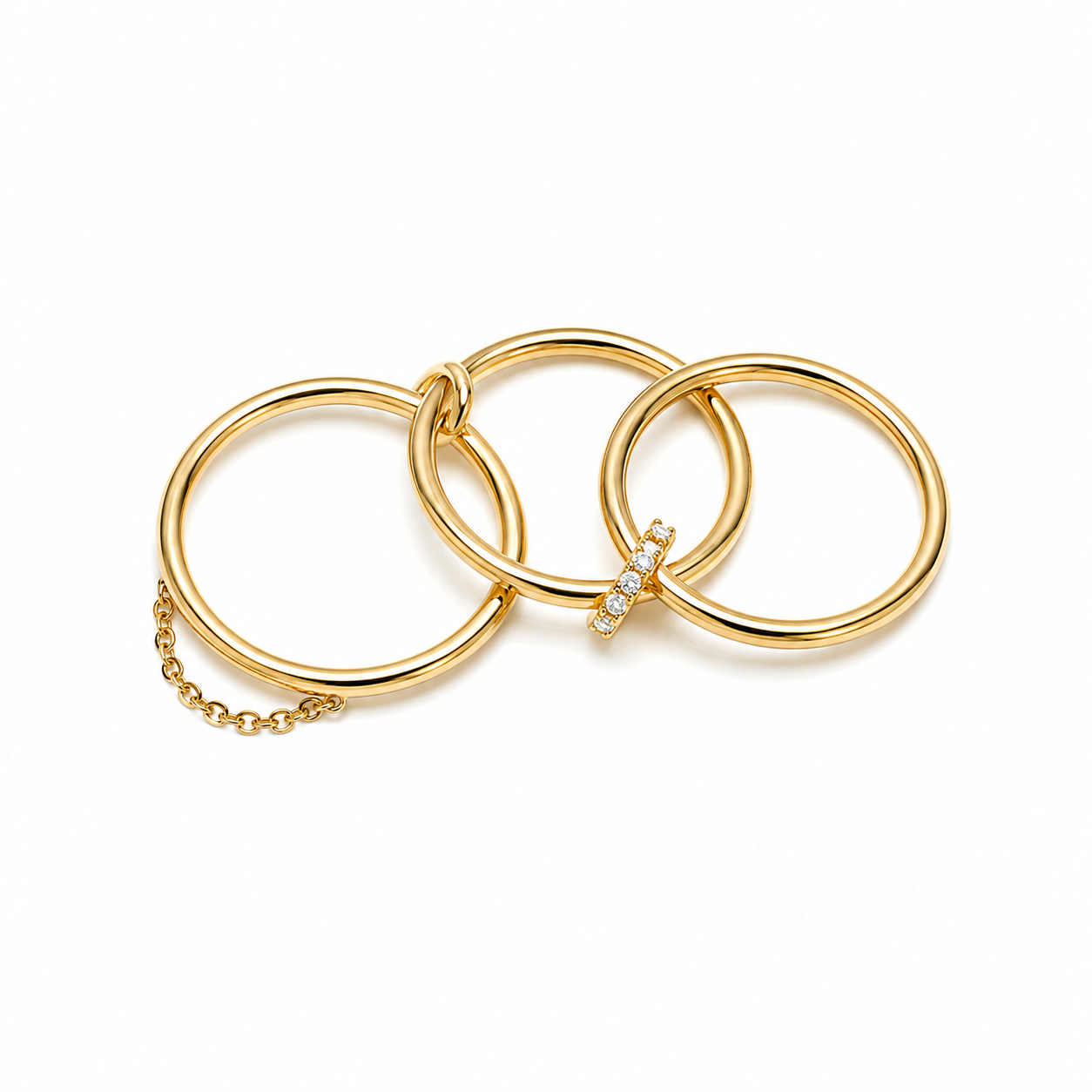 Triple hangers strass ring