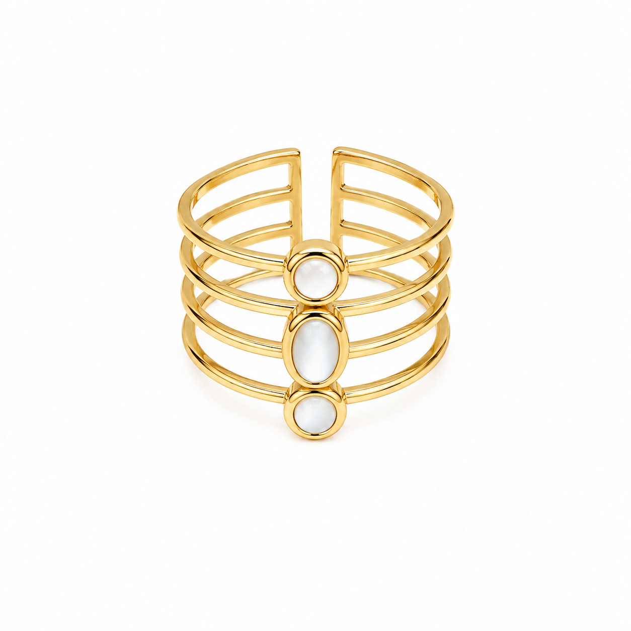 Triple parelmoer ring