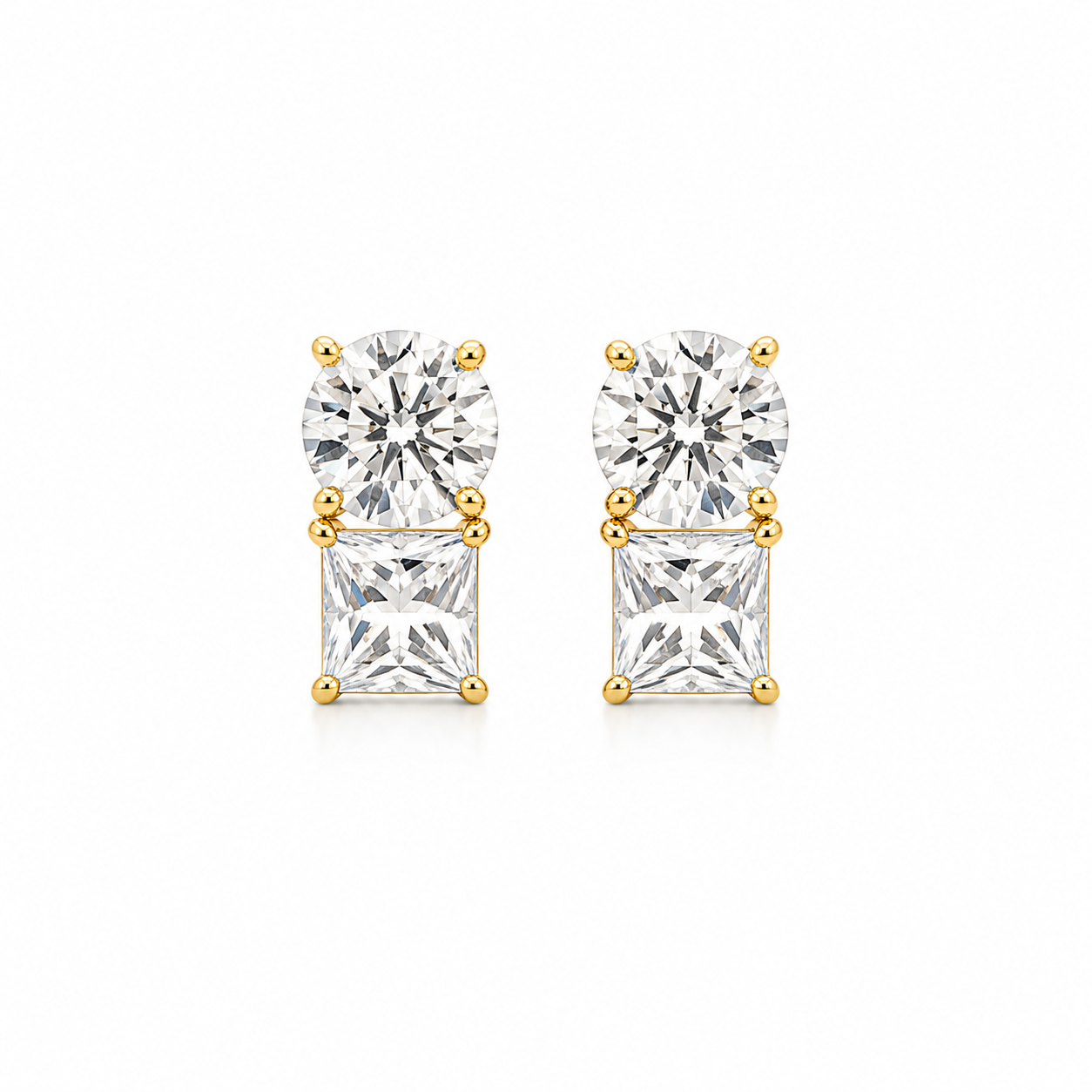 Double strass oorbellen