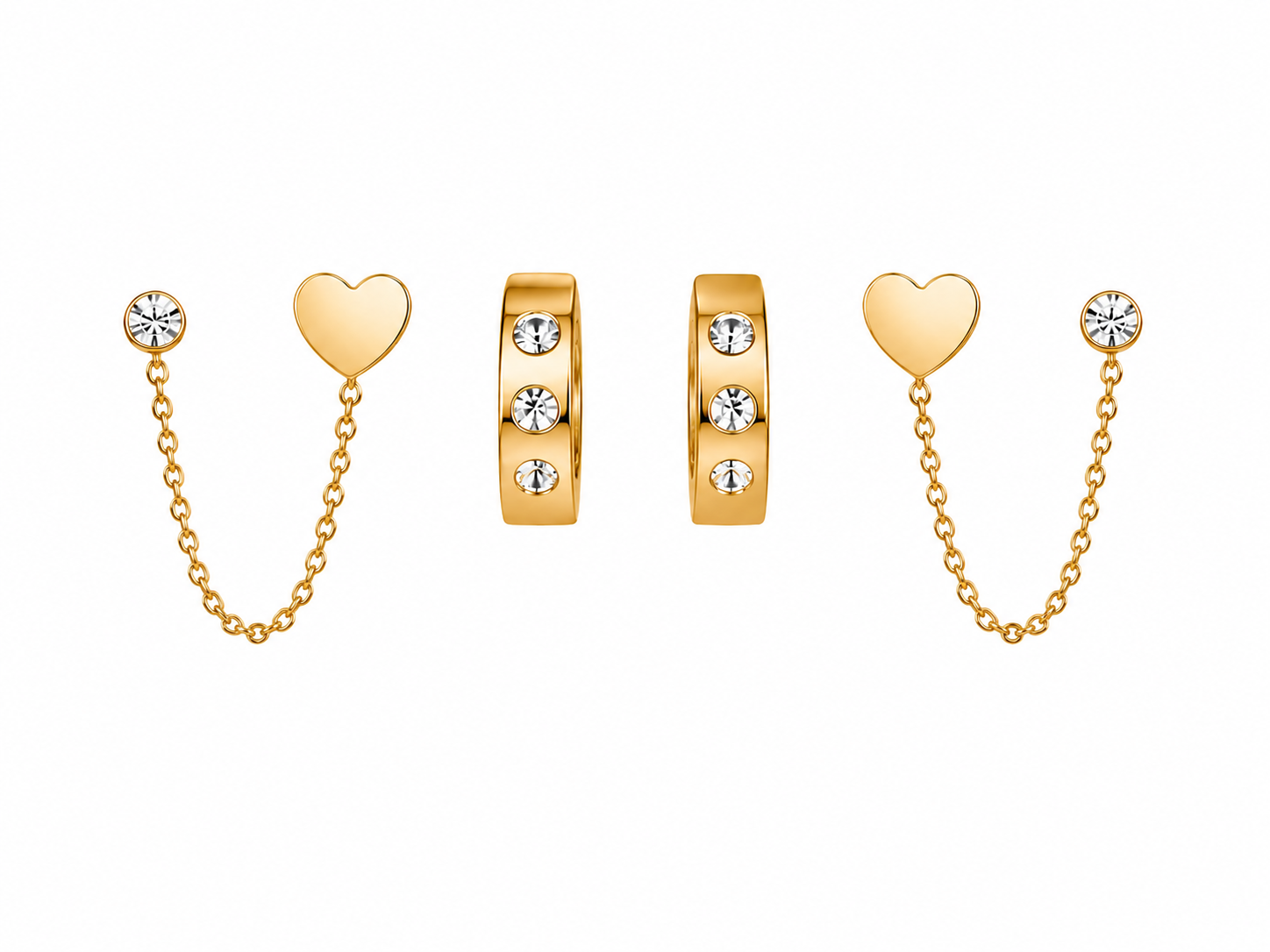 Love set hoops oorbellen
