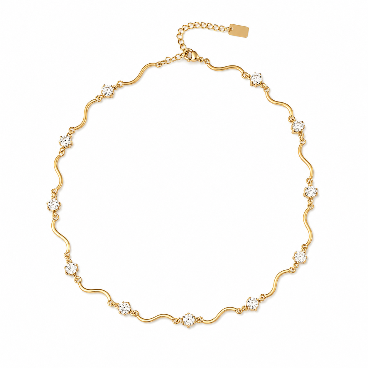 Wave strass ketting