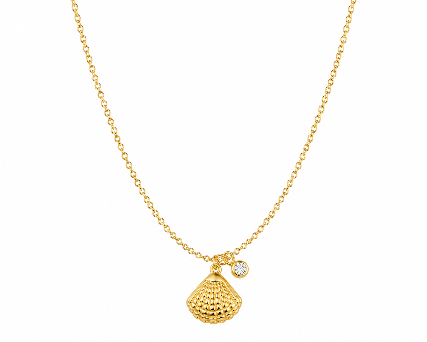 Shell rhinestone necklace