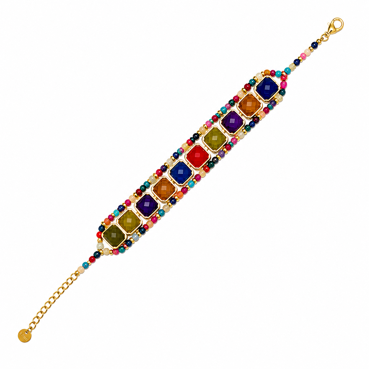 Boho stone statement armband