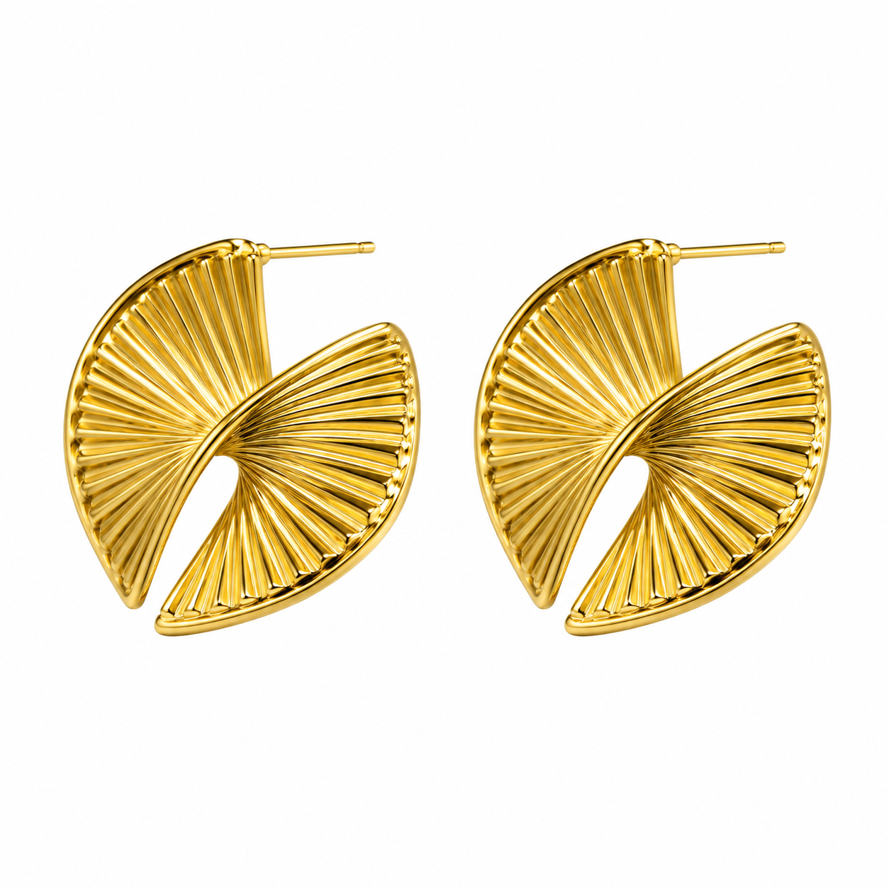 Twisted stripe statement oorbellen