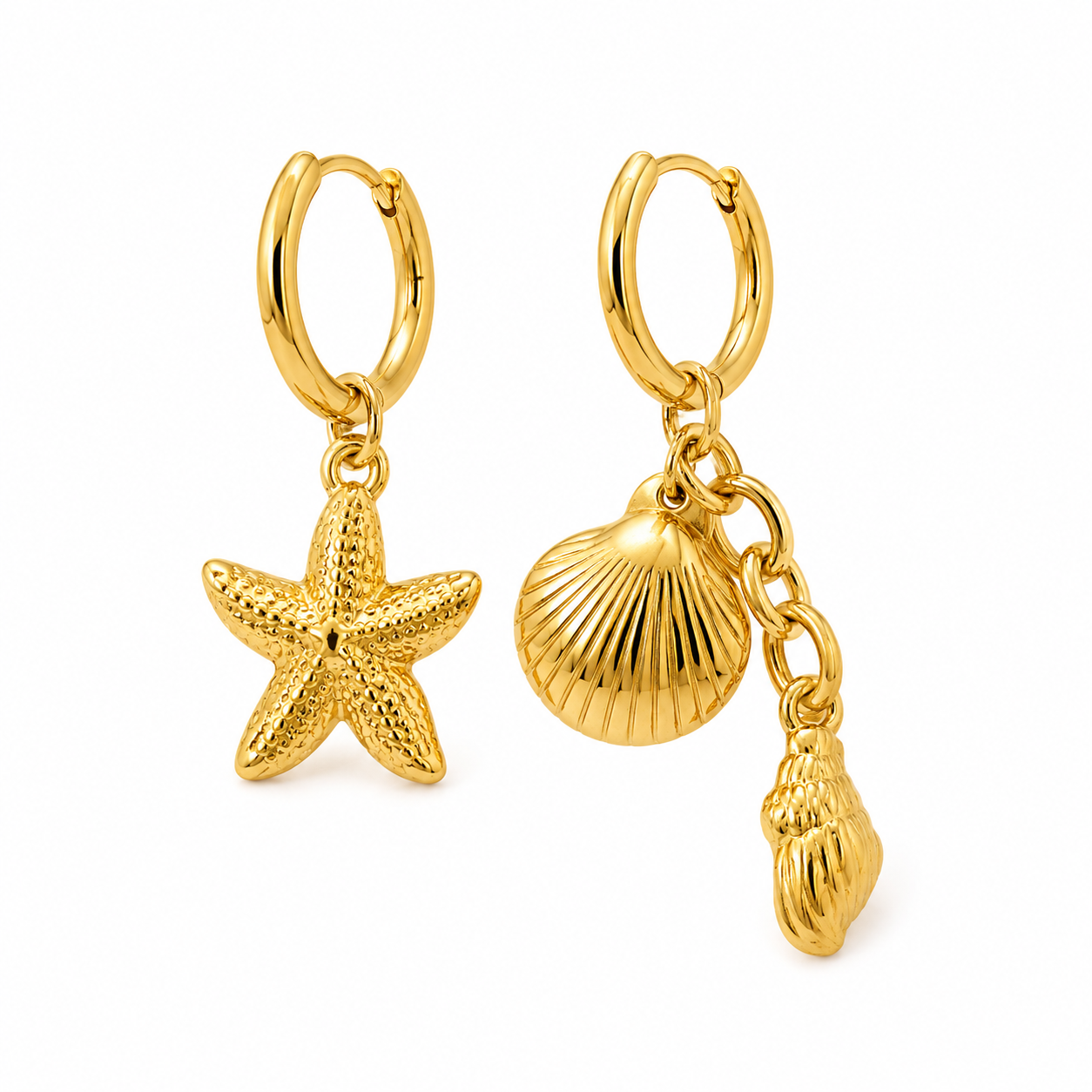 double seastar oorbellen