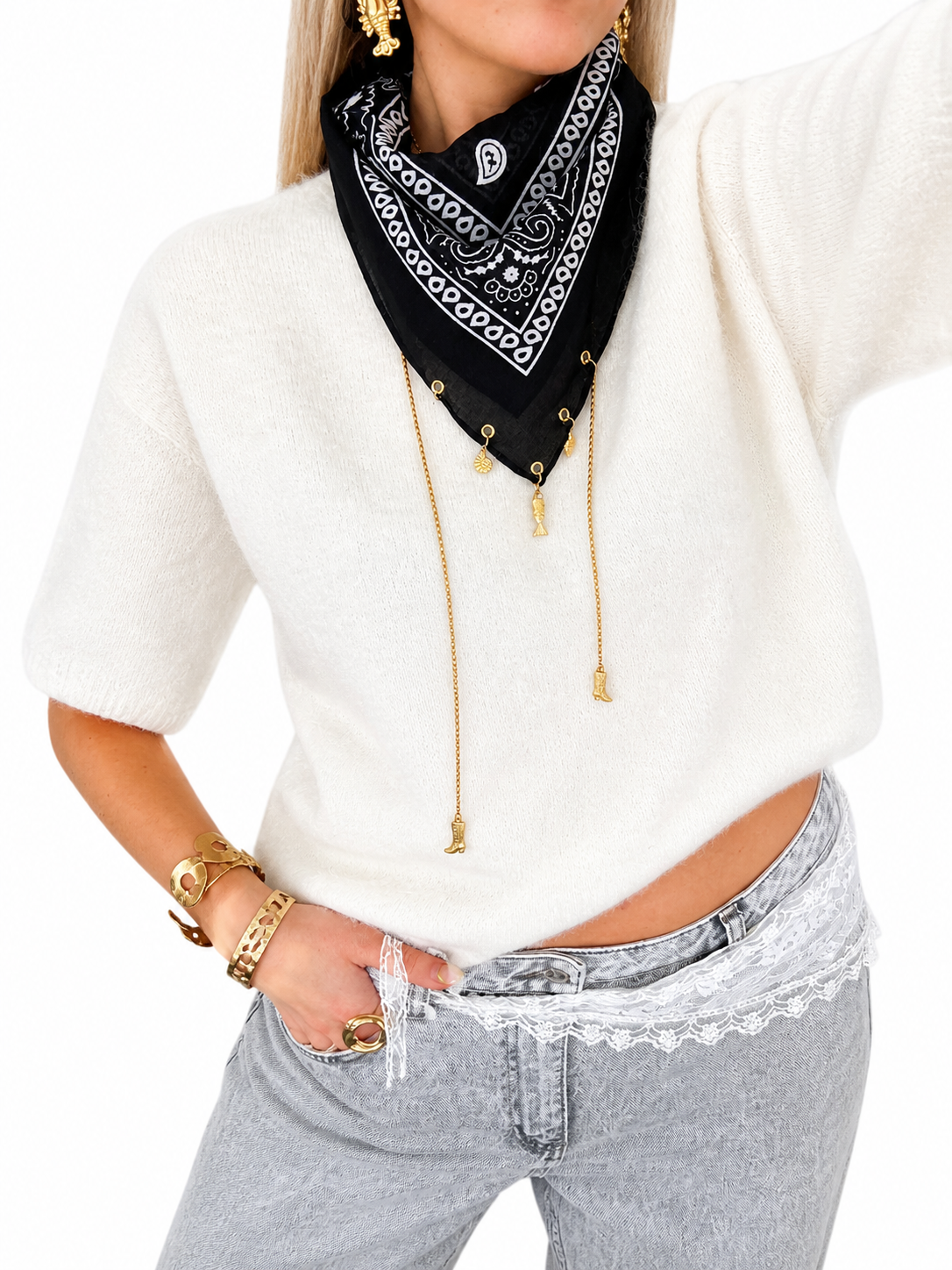 Soft lace sjaal wit