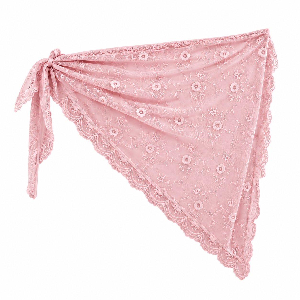 Soft lace pink scarf