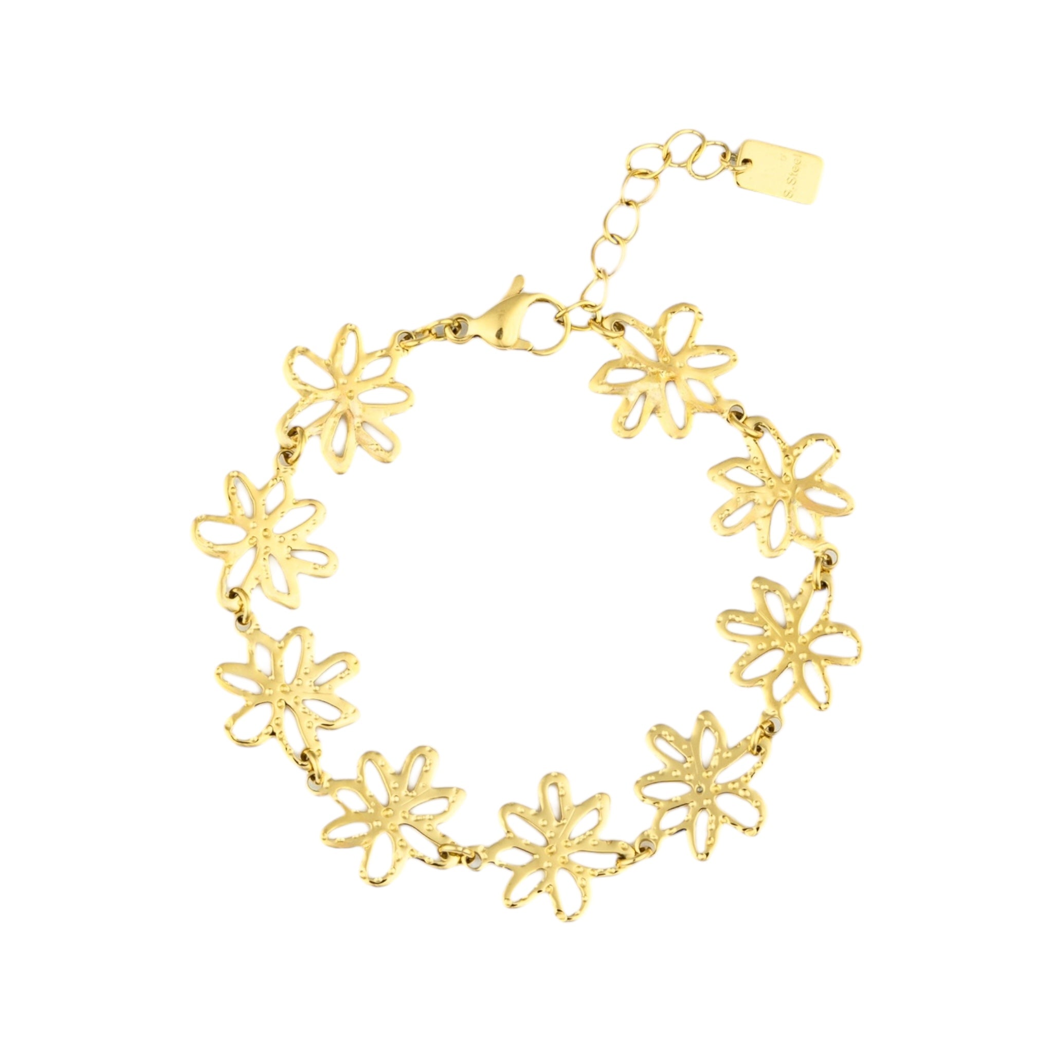 Flower link bracelet