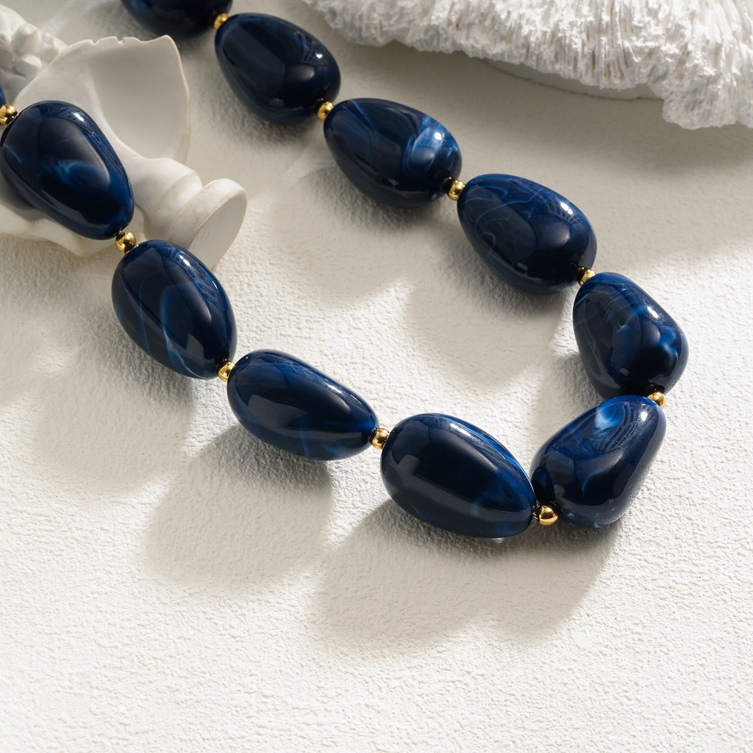Oval beads ketting
