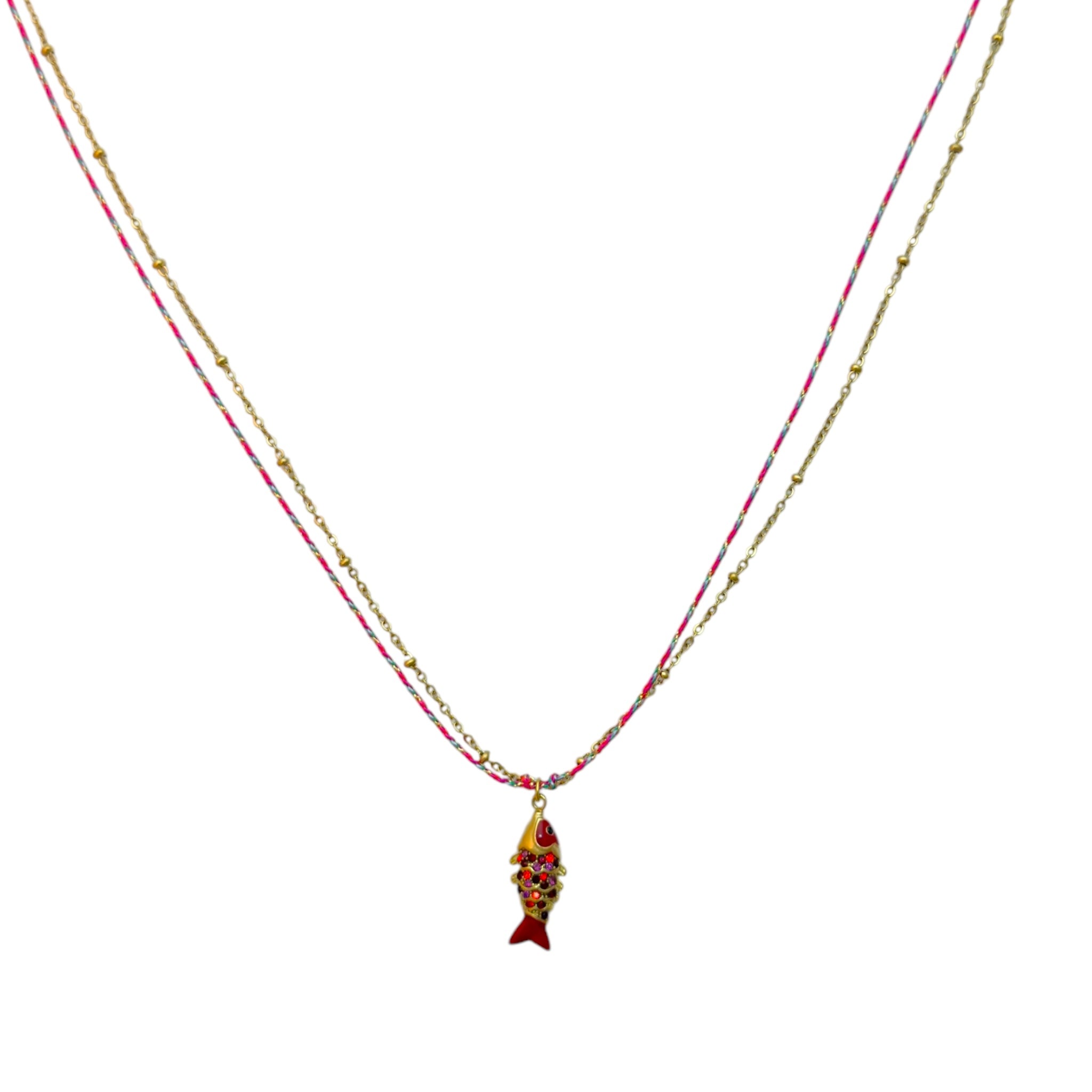 Double fish ketting