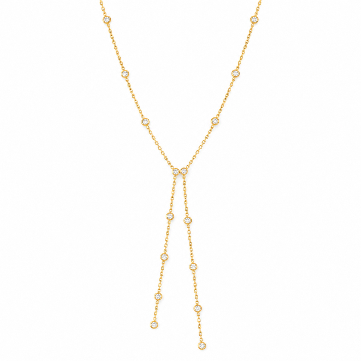 Double strassy Y ketting