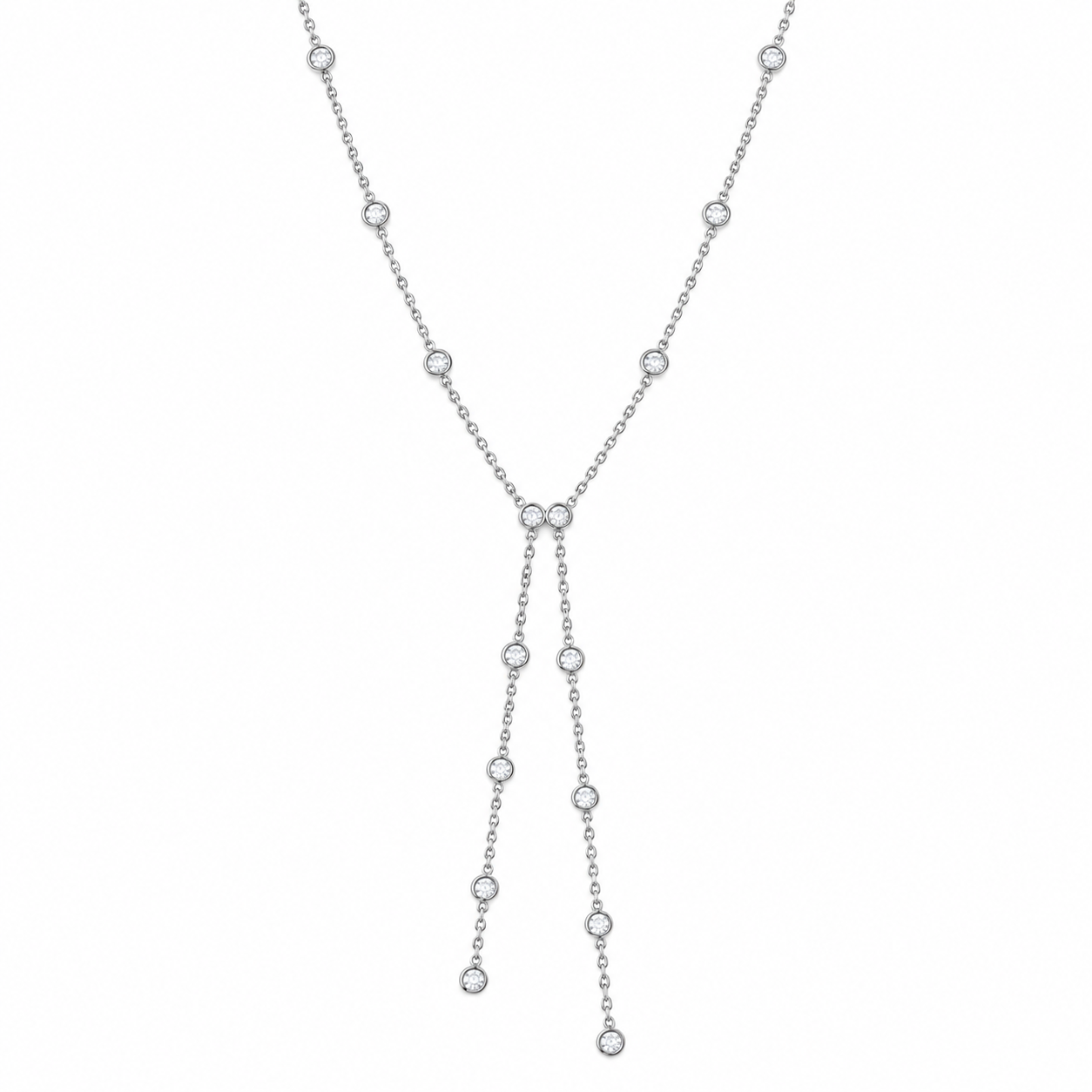 Double strassy Y ketting