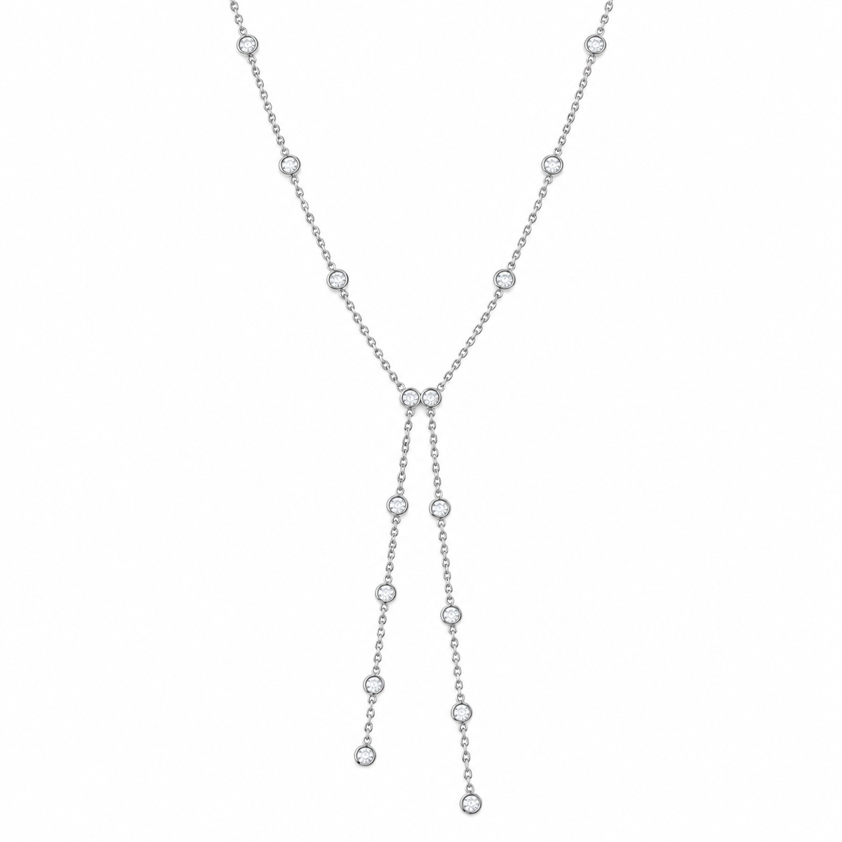 Double strassy Y ketting