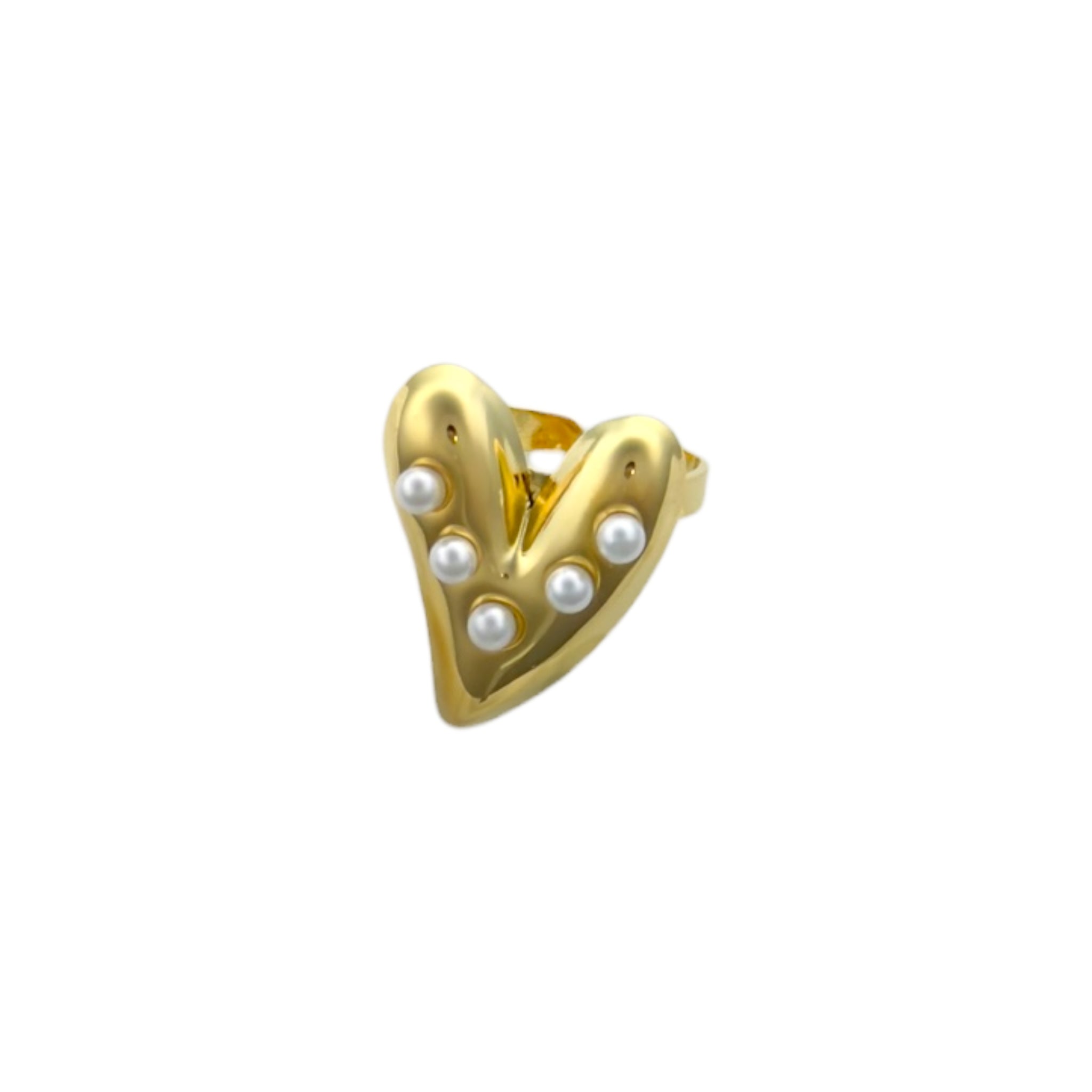 Statement parel hart ring – RVS ring groothandel | SOFIZARE
