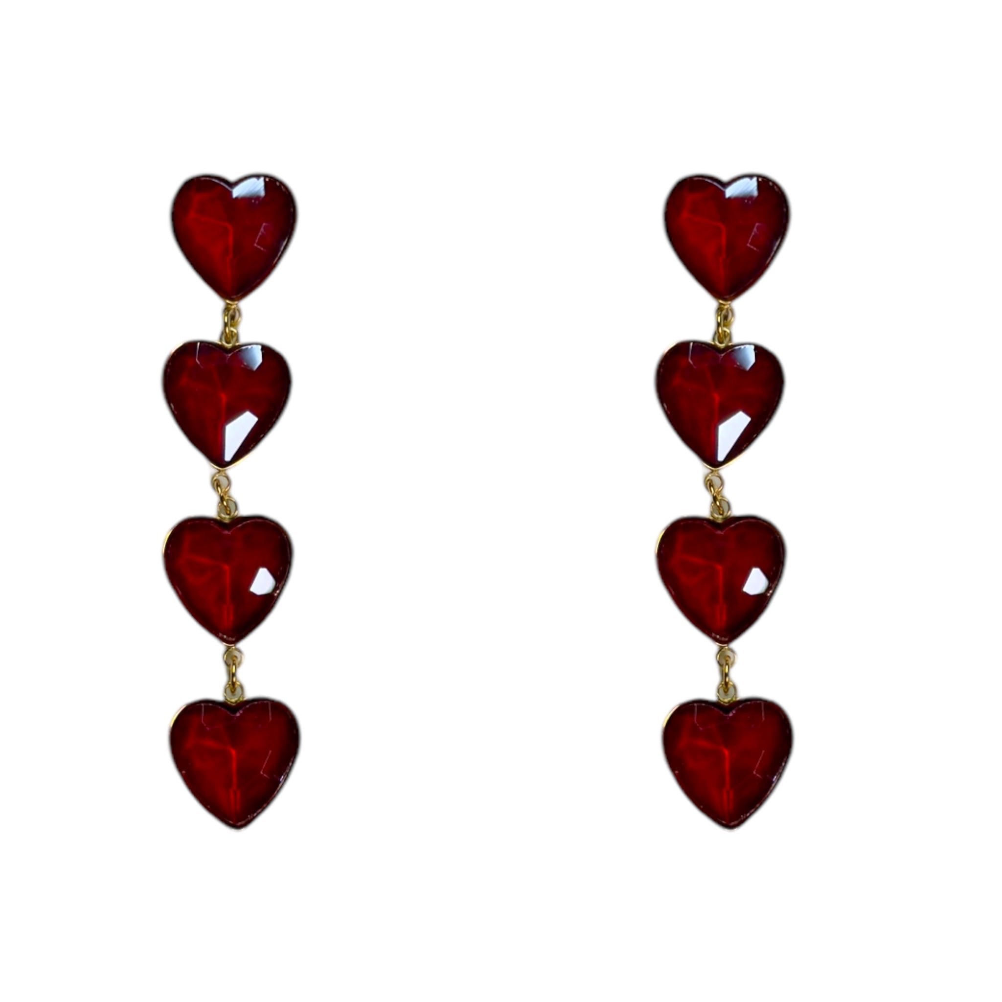 Stone heart earrings