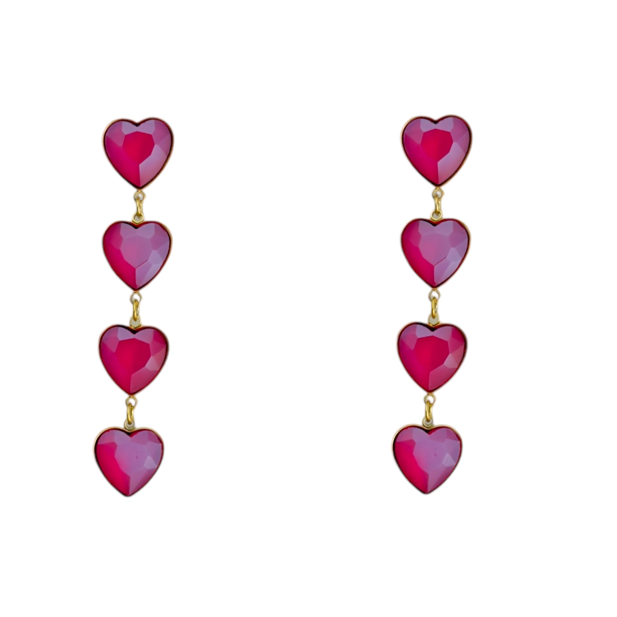 Stone heart earrings