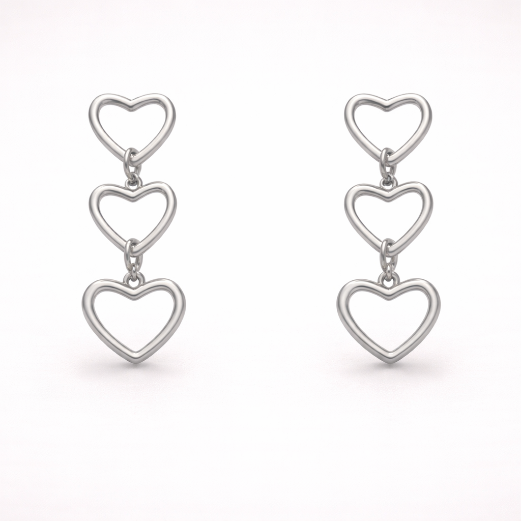 Trips hearts studs oorbellen