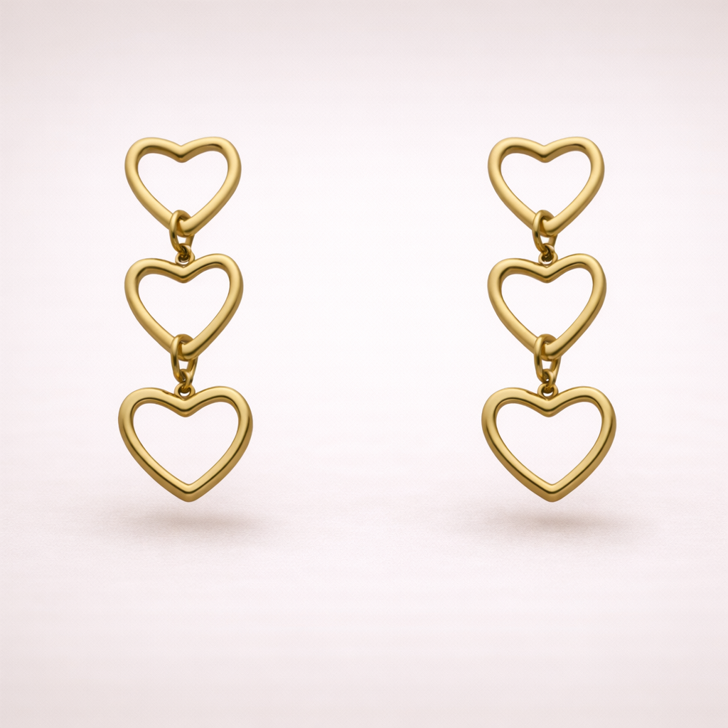 Trips hearts studs oorbellen