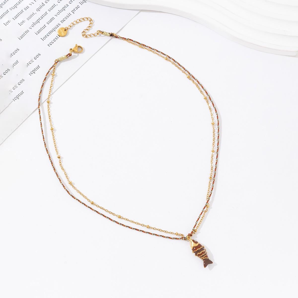 Double fish ketting