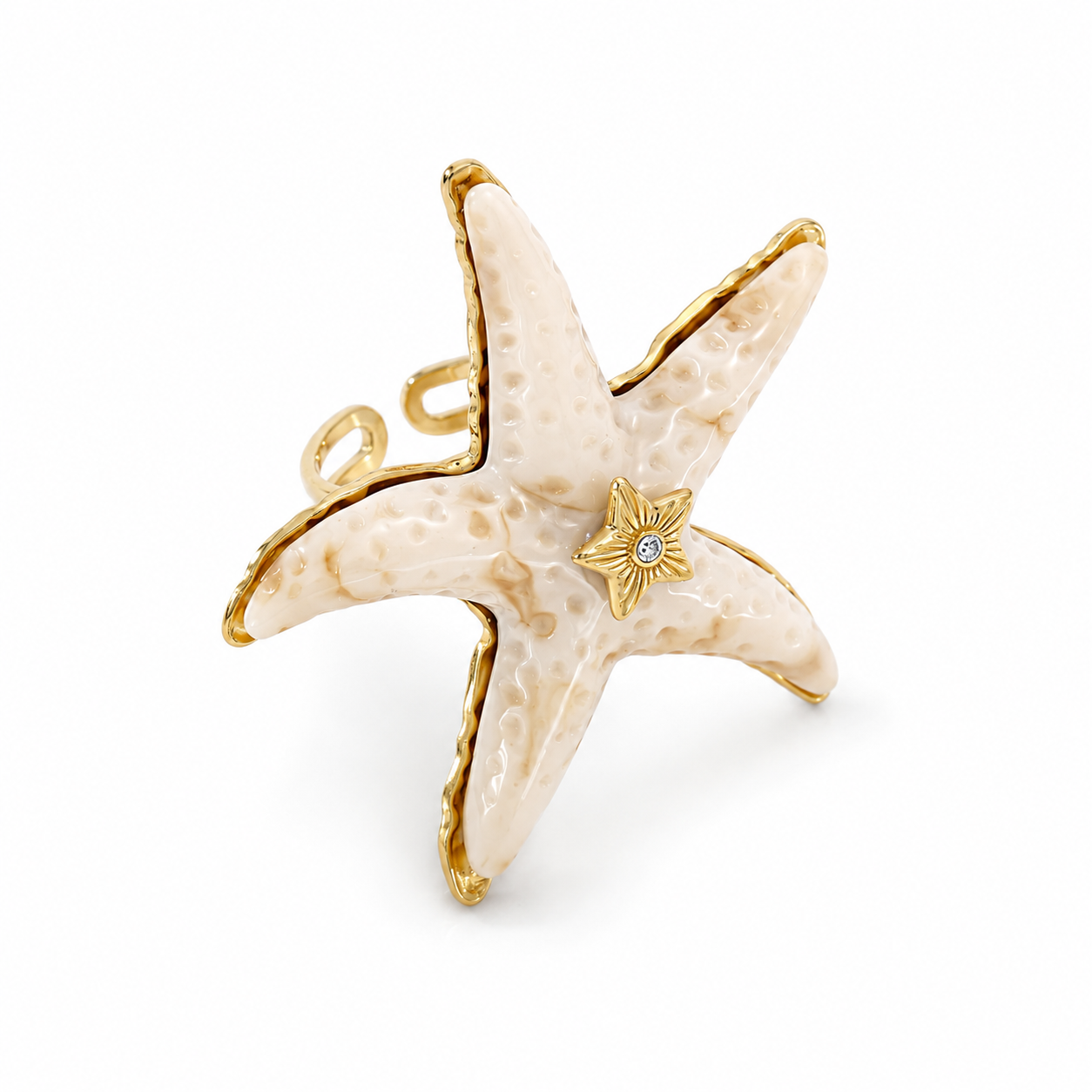 Ecru starfish ring