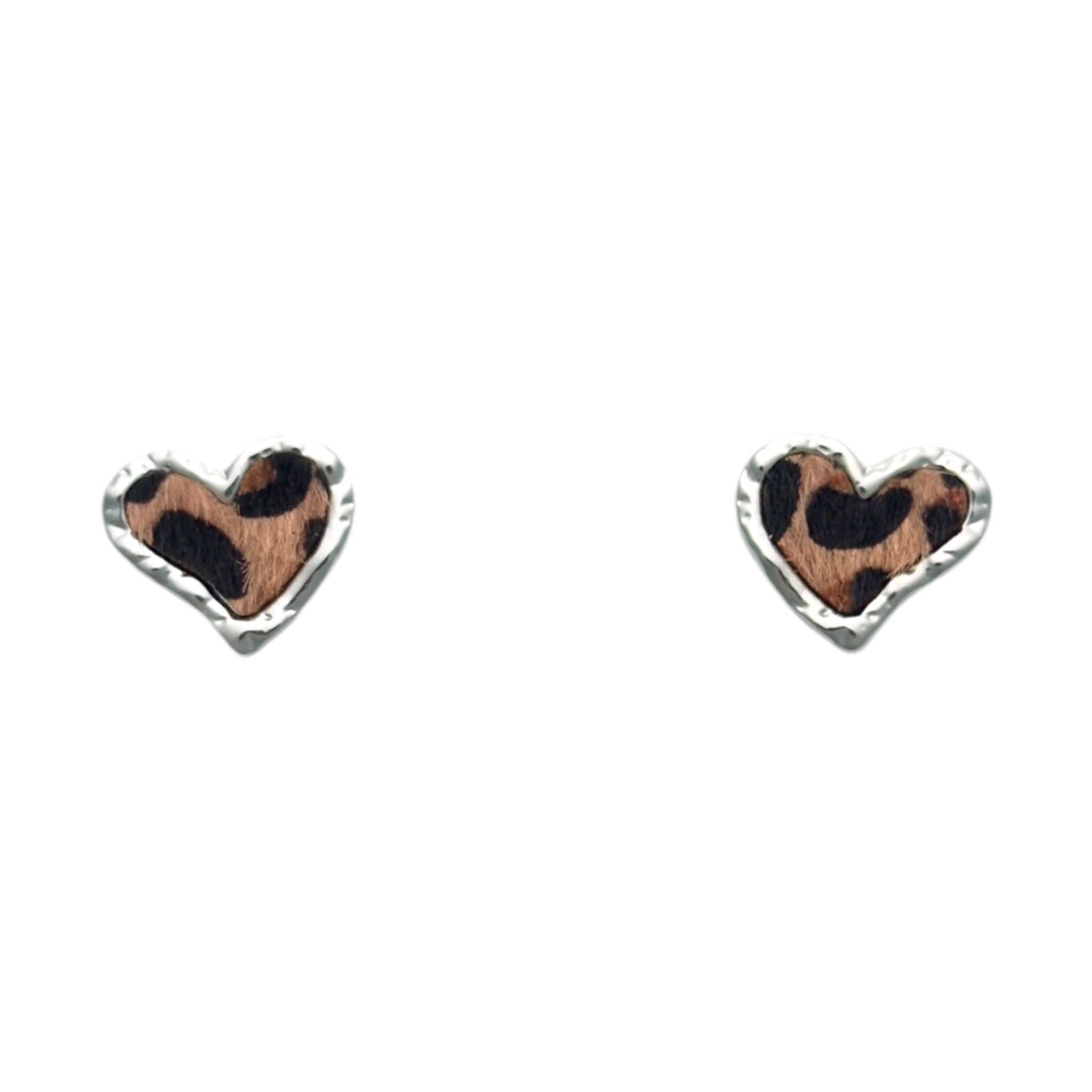 Leopard hearts oorbellen