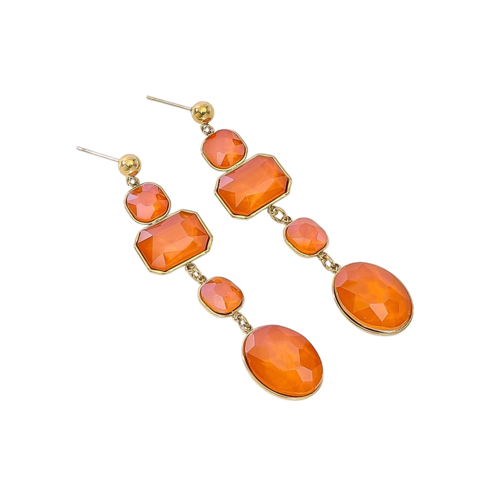 Happy oval stone earrings