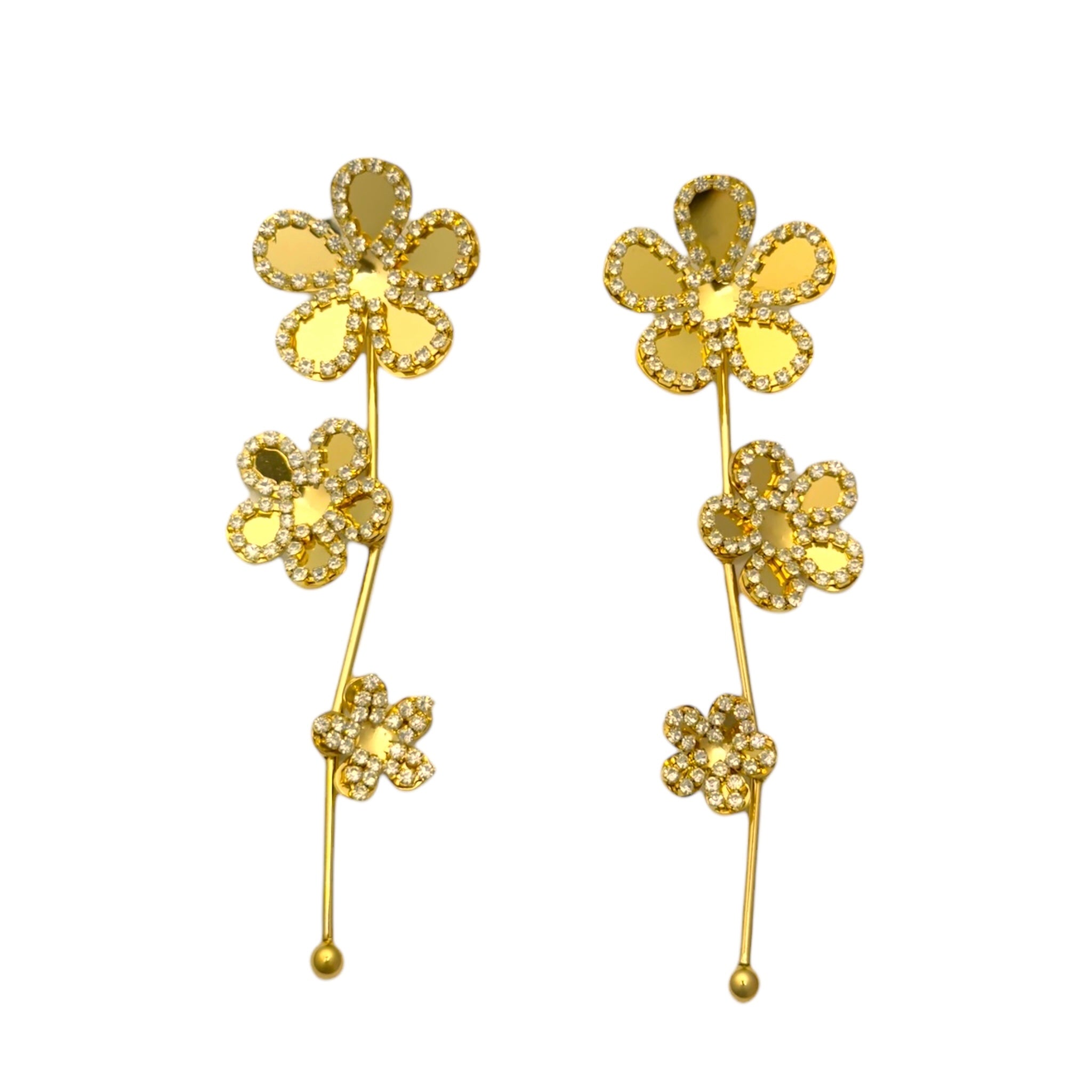 Flowers with stems earring