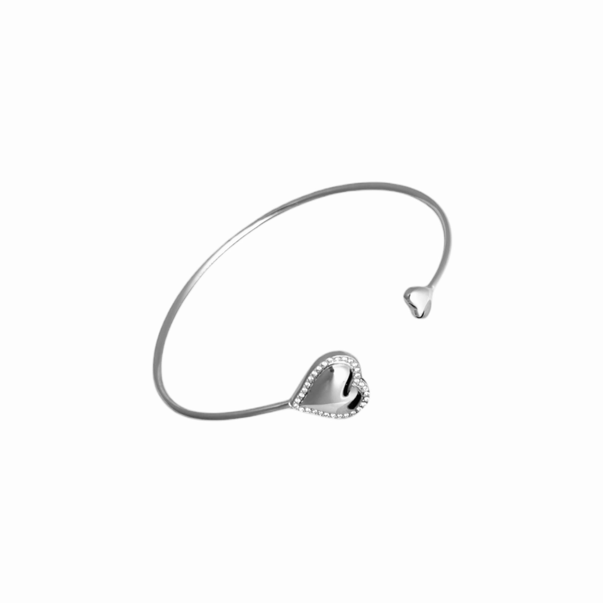 Strass Heart Bangle – RVS armband groothandel | SOFIZARE (foto 2)