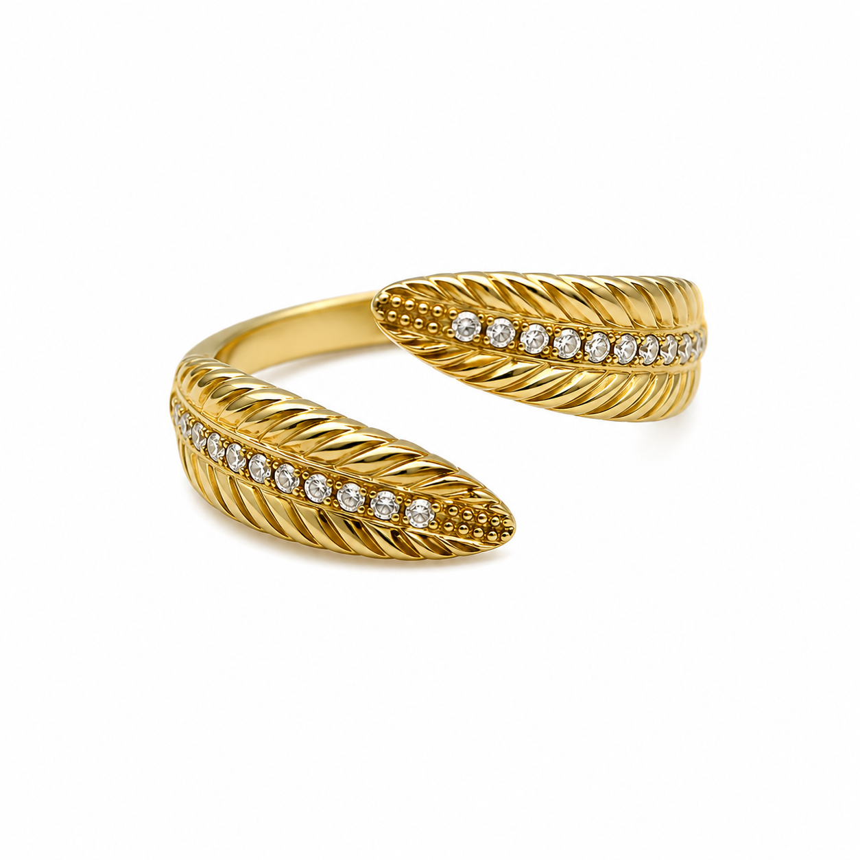 Feather strass ring