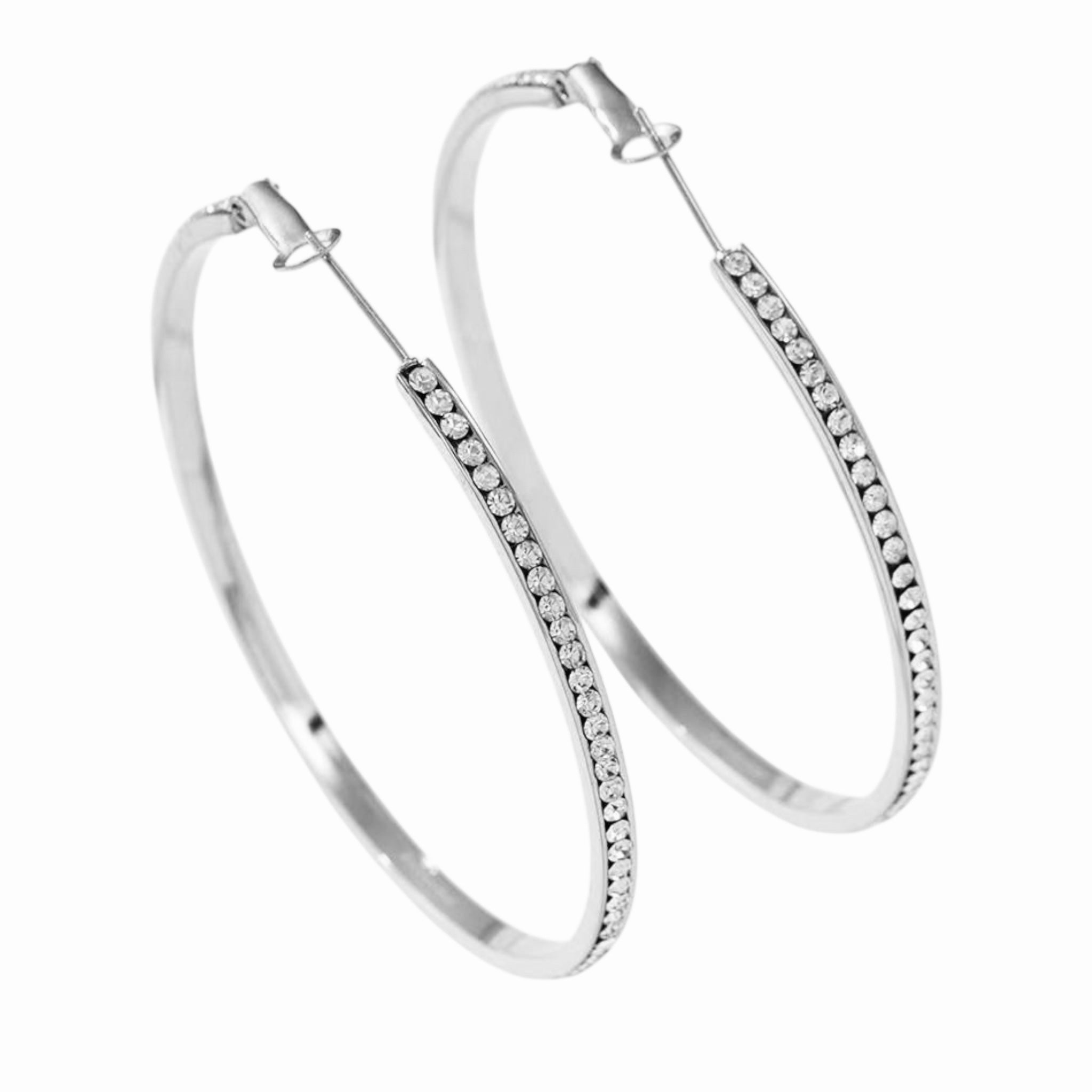 Strassy hoops oorbellen 60MM
