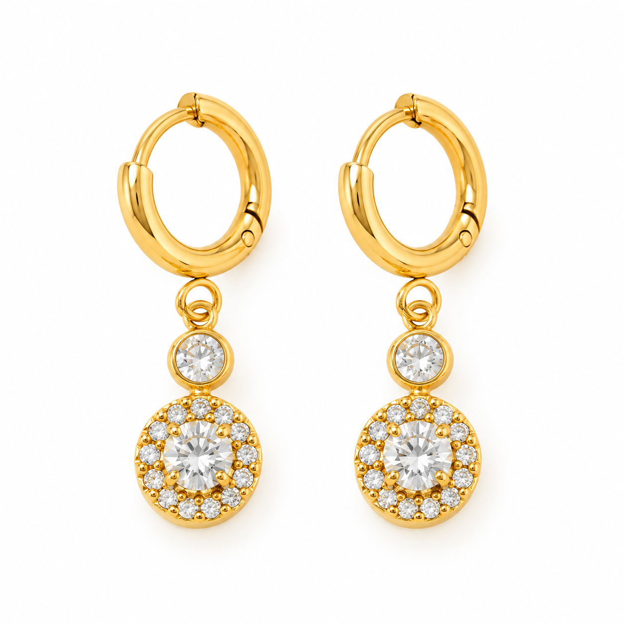 Roundy strass hangers oorbellen