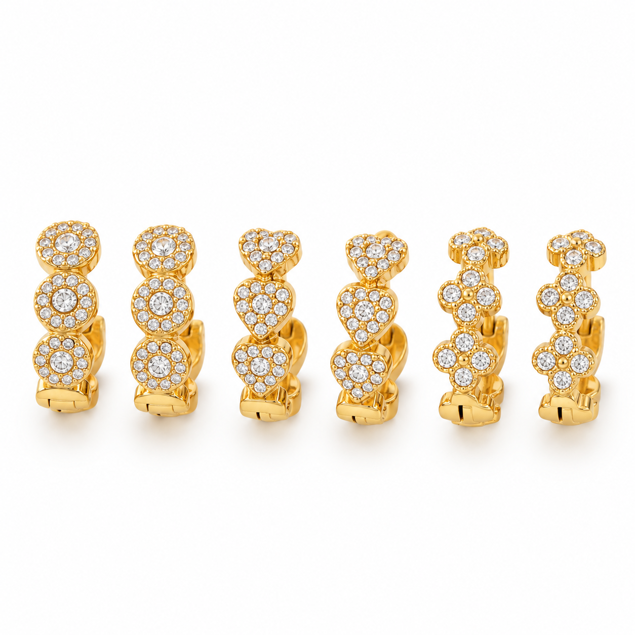 3 Set strass hoops oorbellen