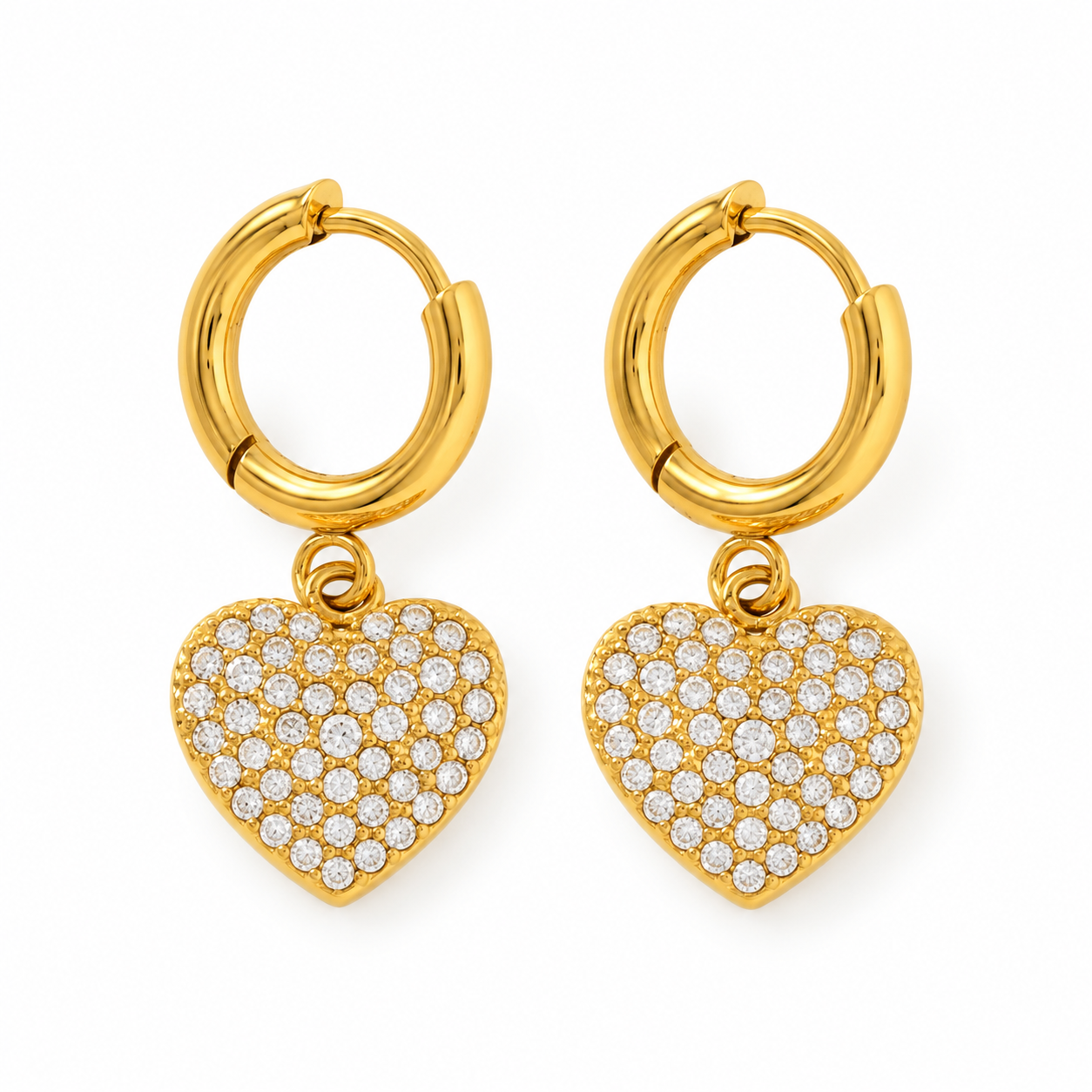 Strassy love hangers oorbellen