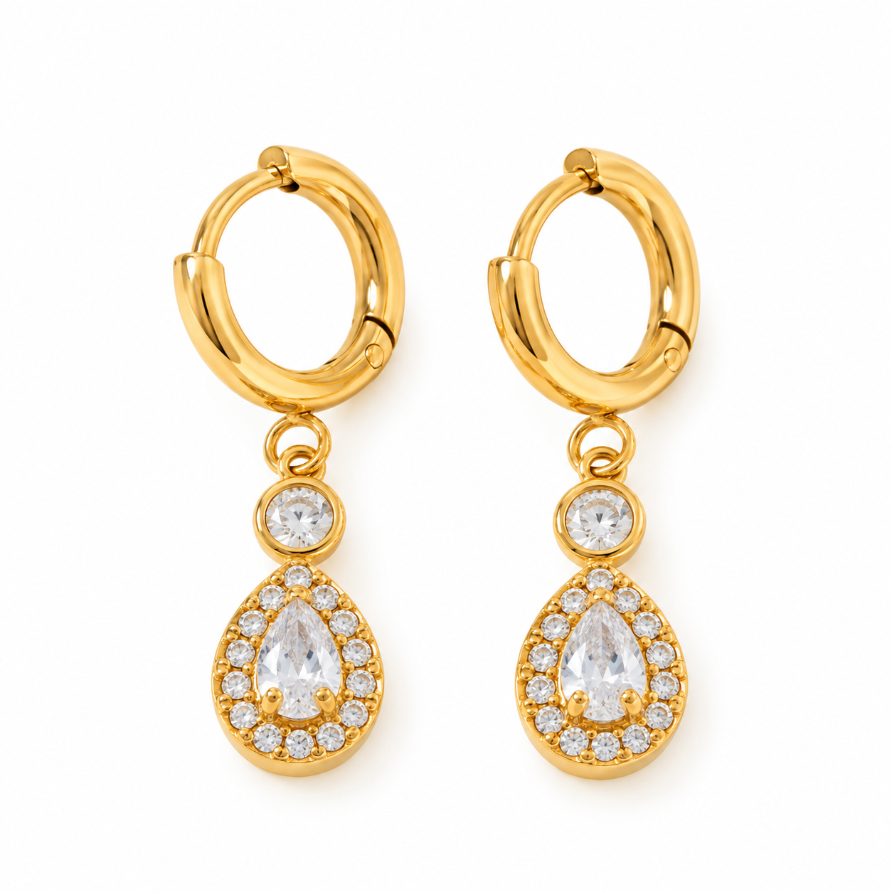 Pear strass hangers oorbellen