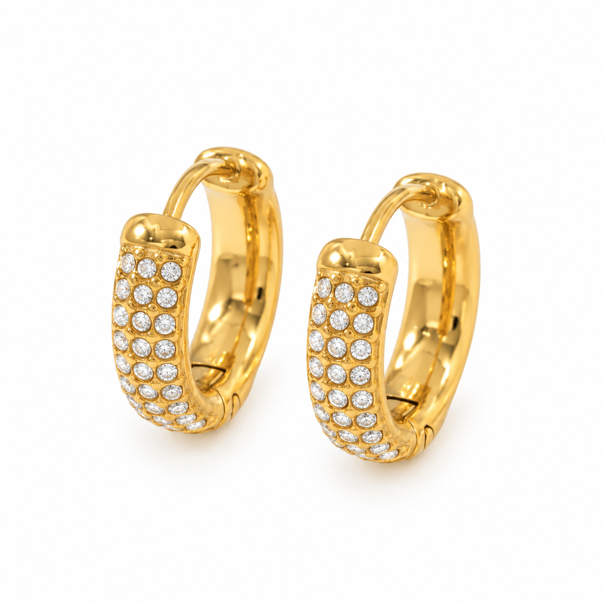 Strassy hoops oorbellen