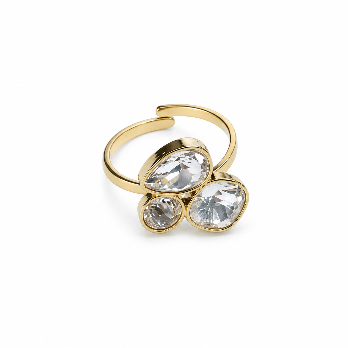Triple stone strass ring