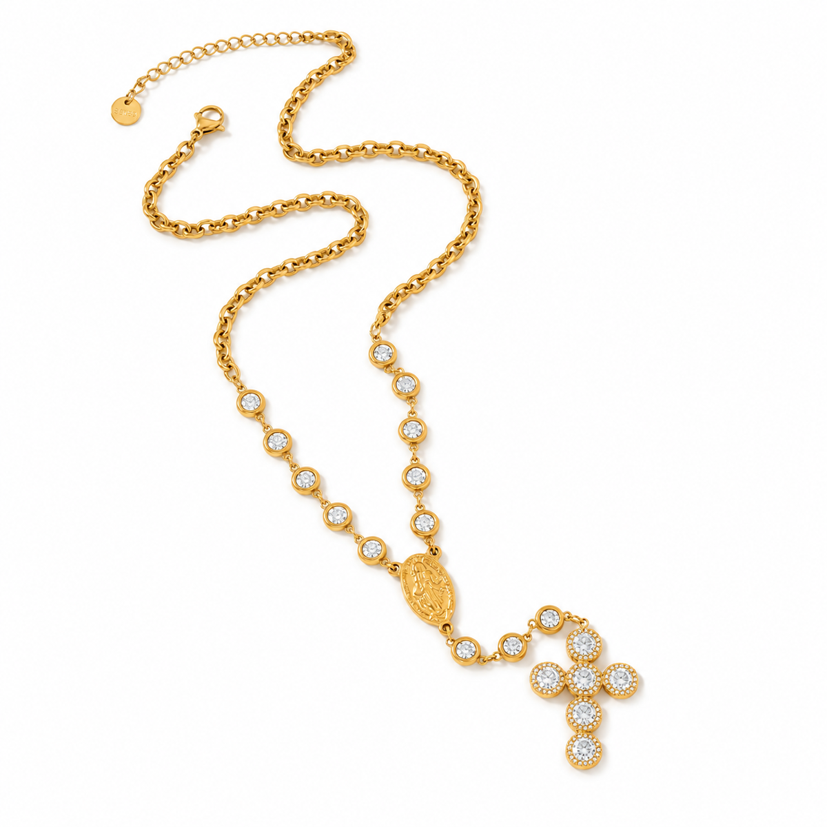 Strassy cross Y ketting