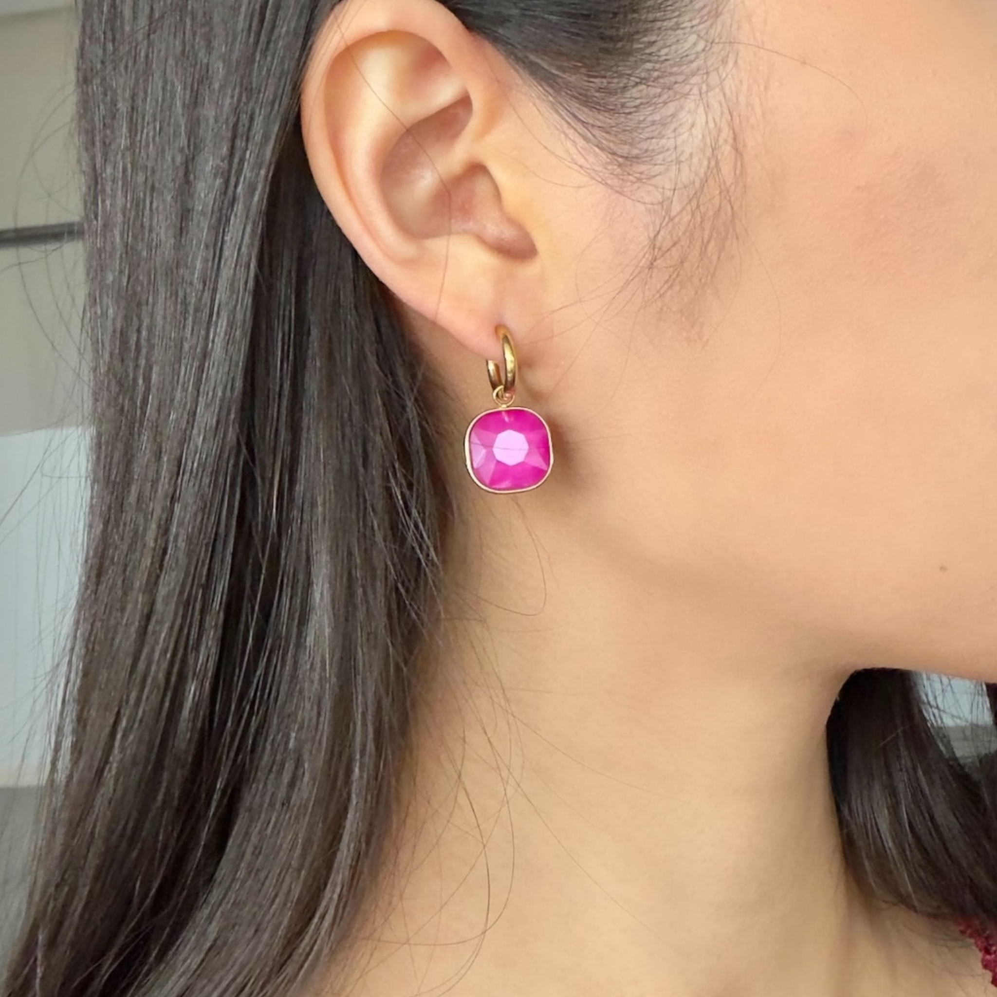 Fall stone dangle earrings