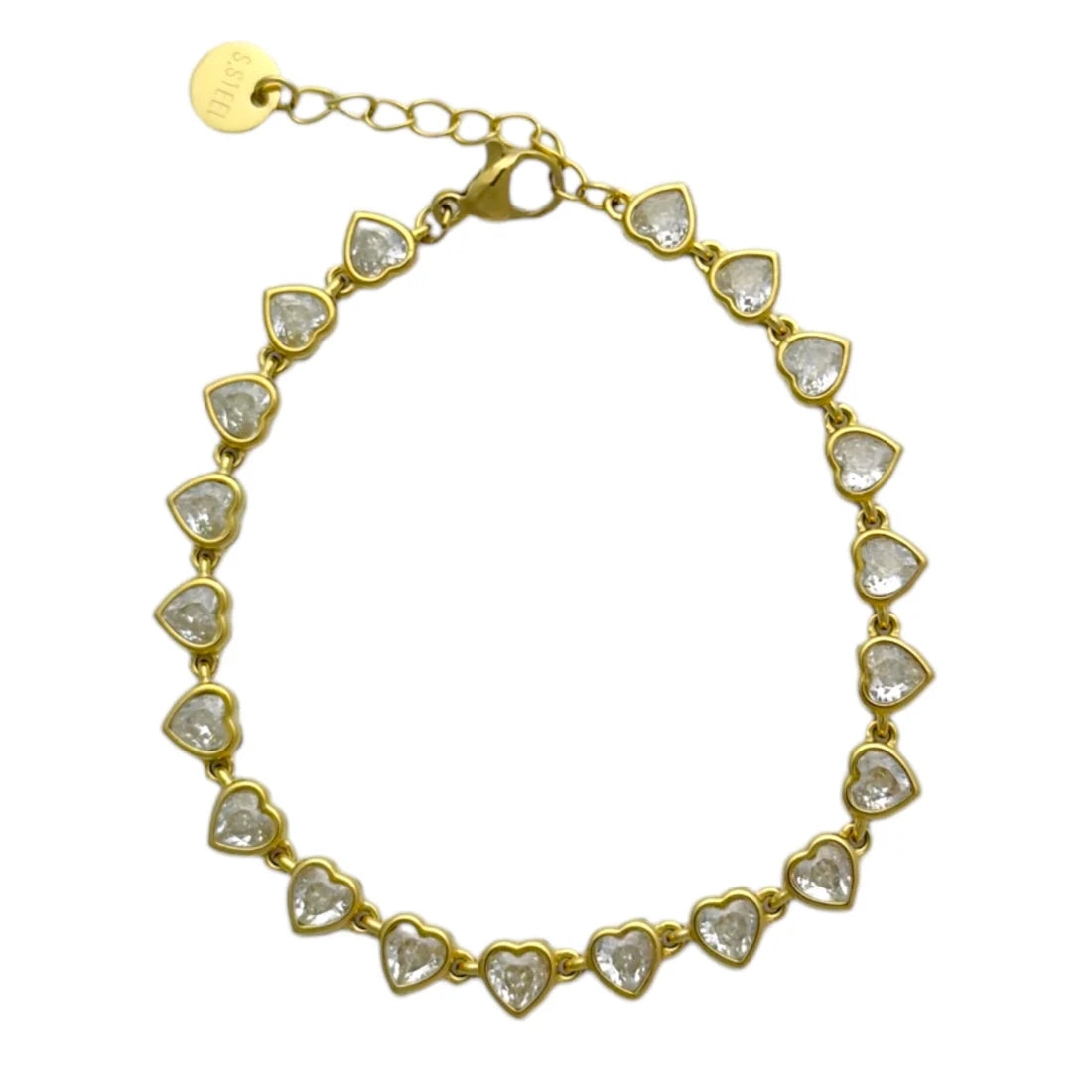 Strassy heart armband – RVS armband groothandel | SOFIZARE (foto 2)