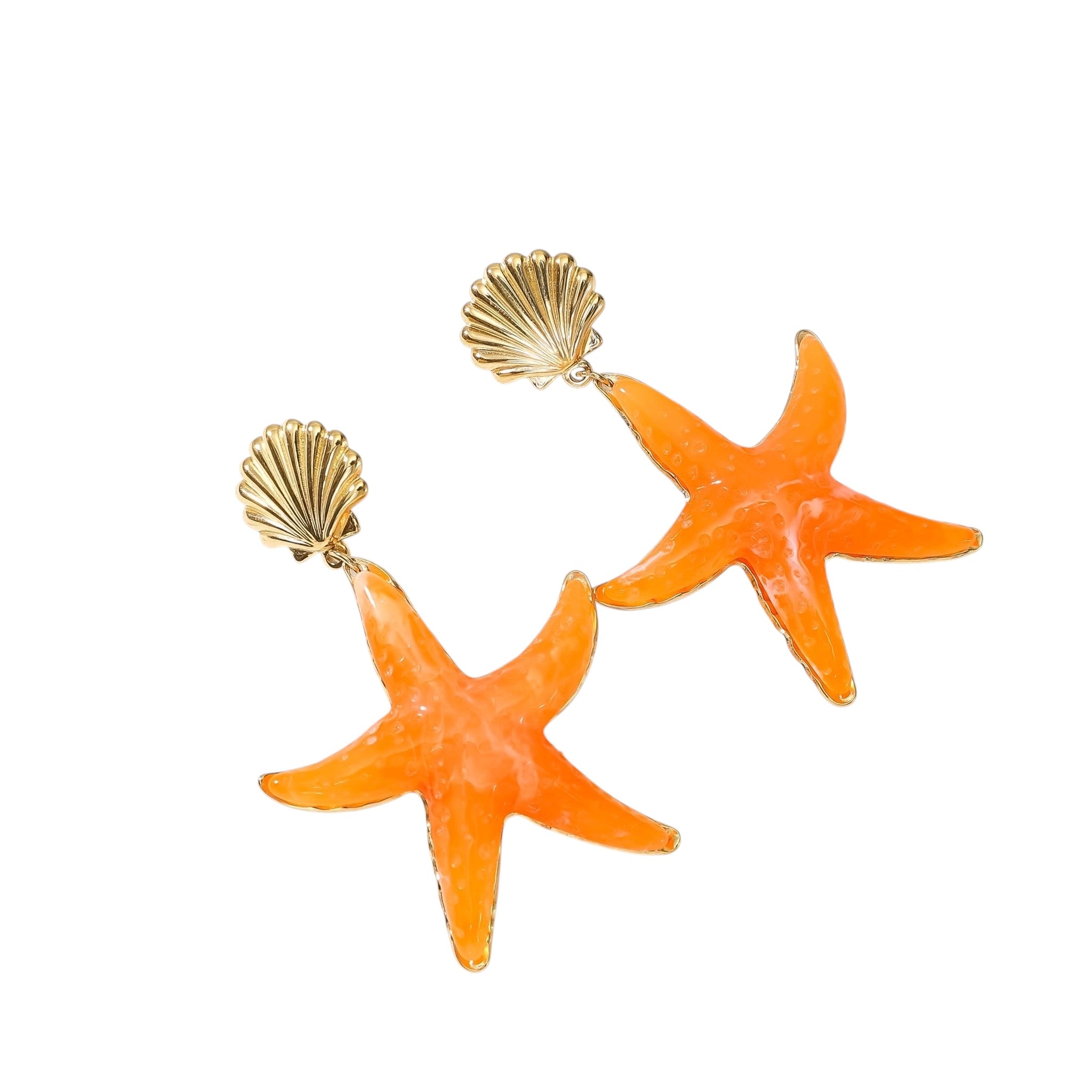 Happy seastar statement oorbellen