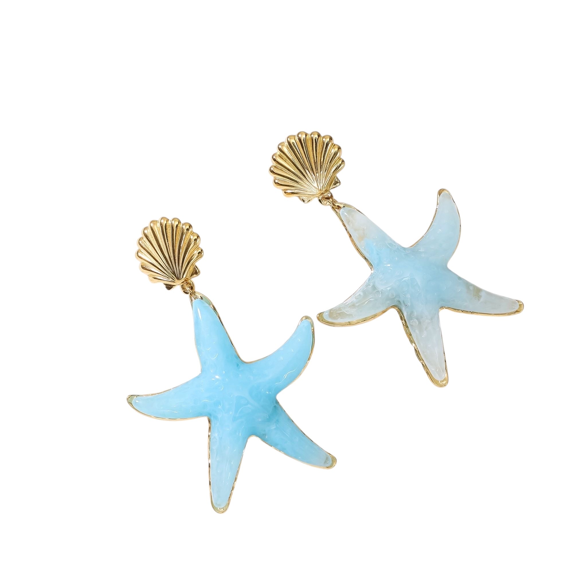 Happy seastar statement oorbellen
