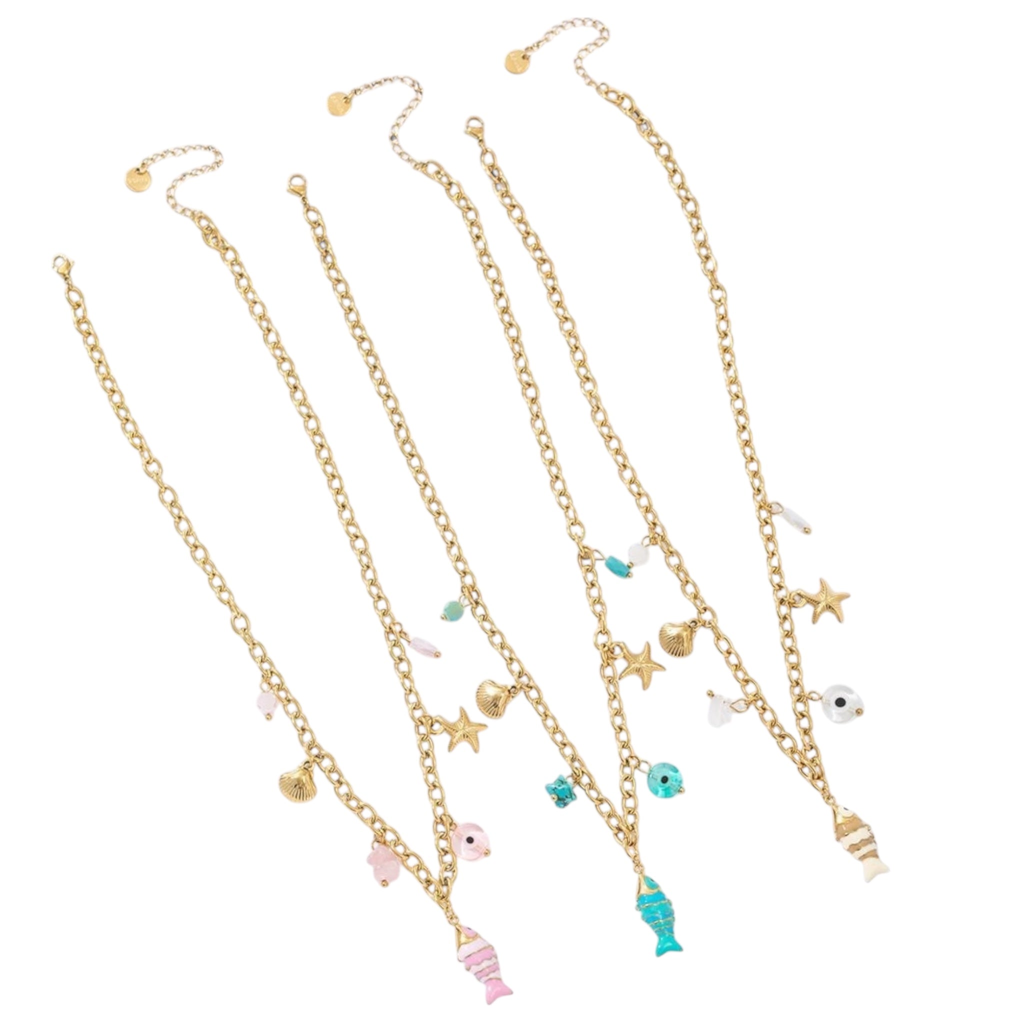Happy fish charm necklace