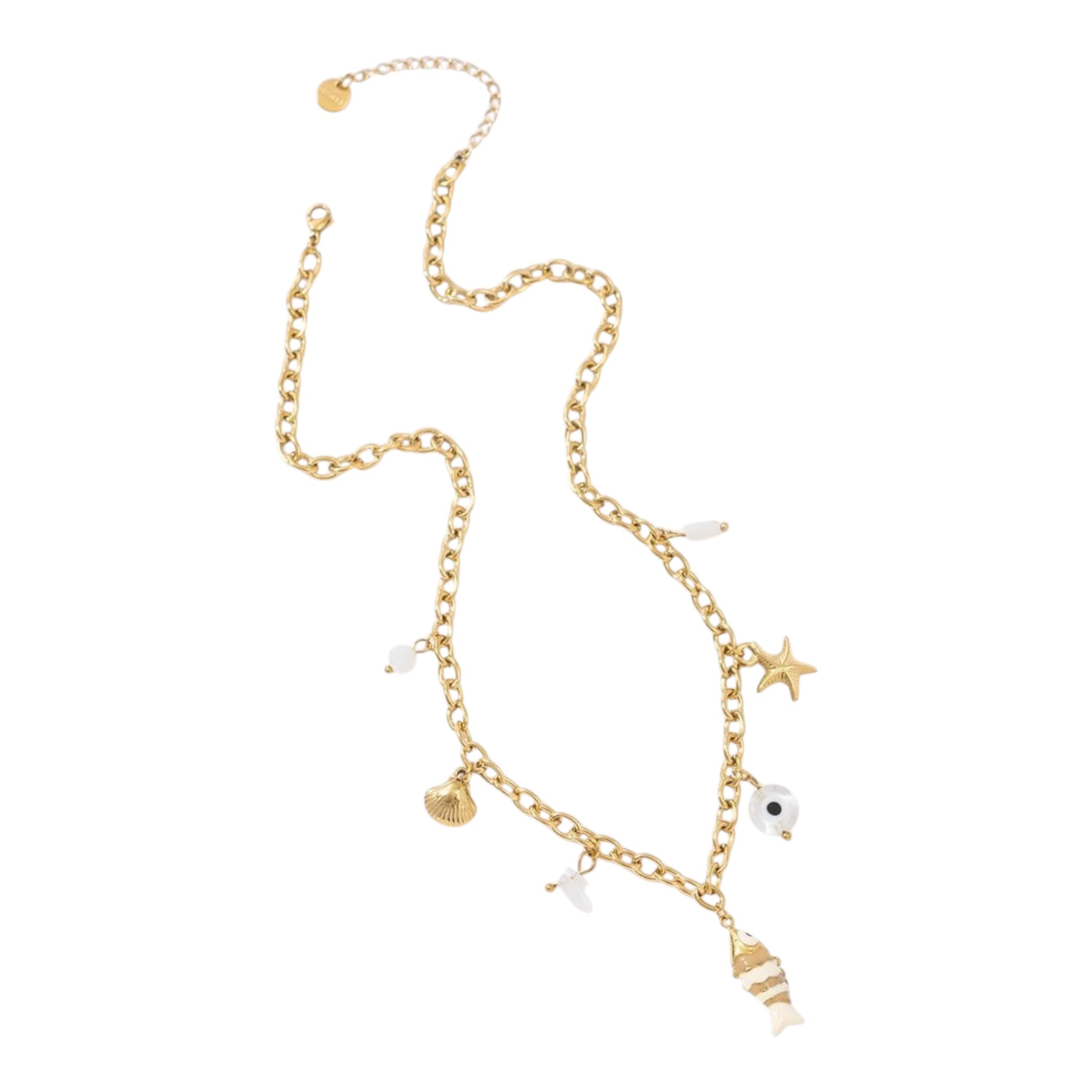 Happy fish charm necklace
