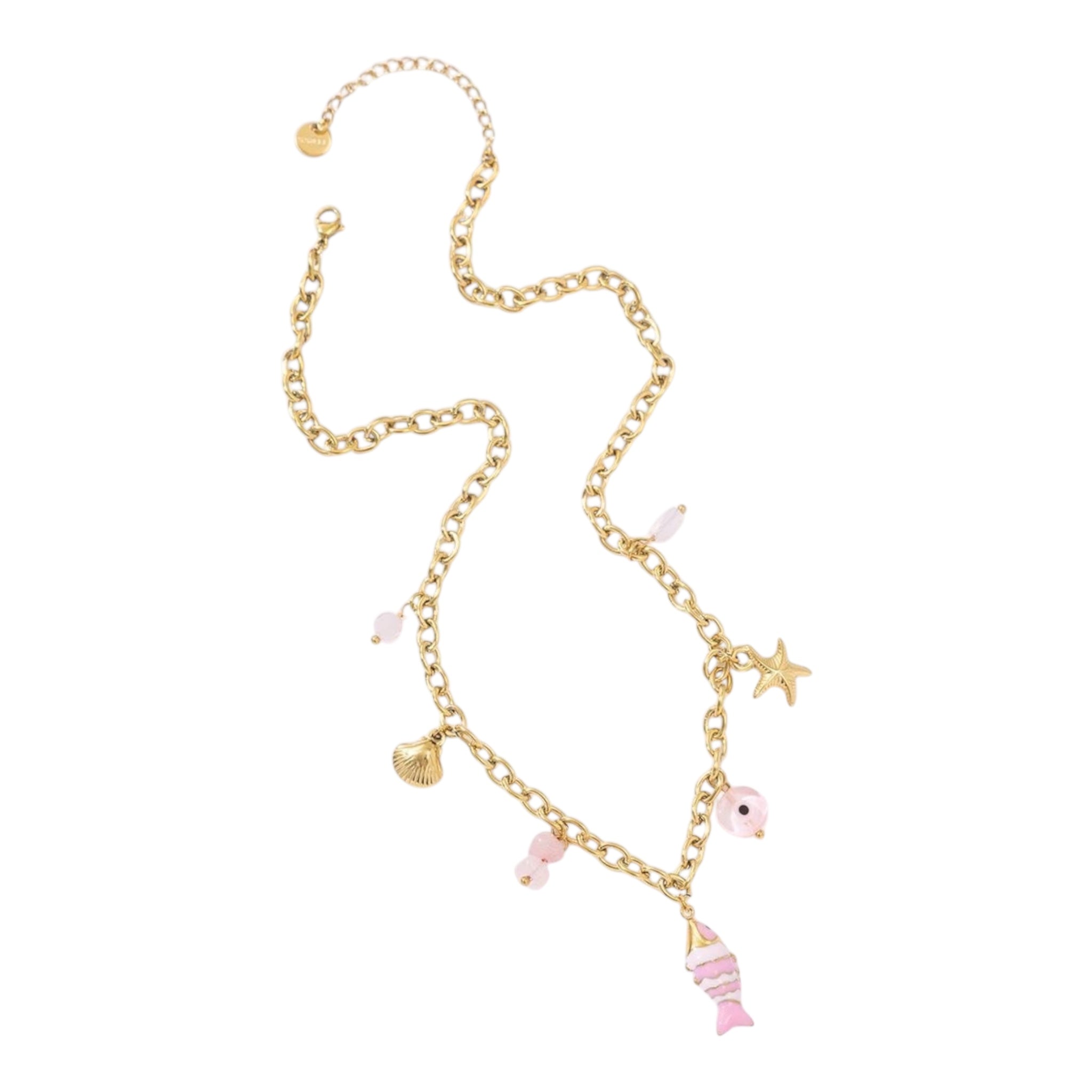 Happy fish charm necklace