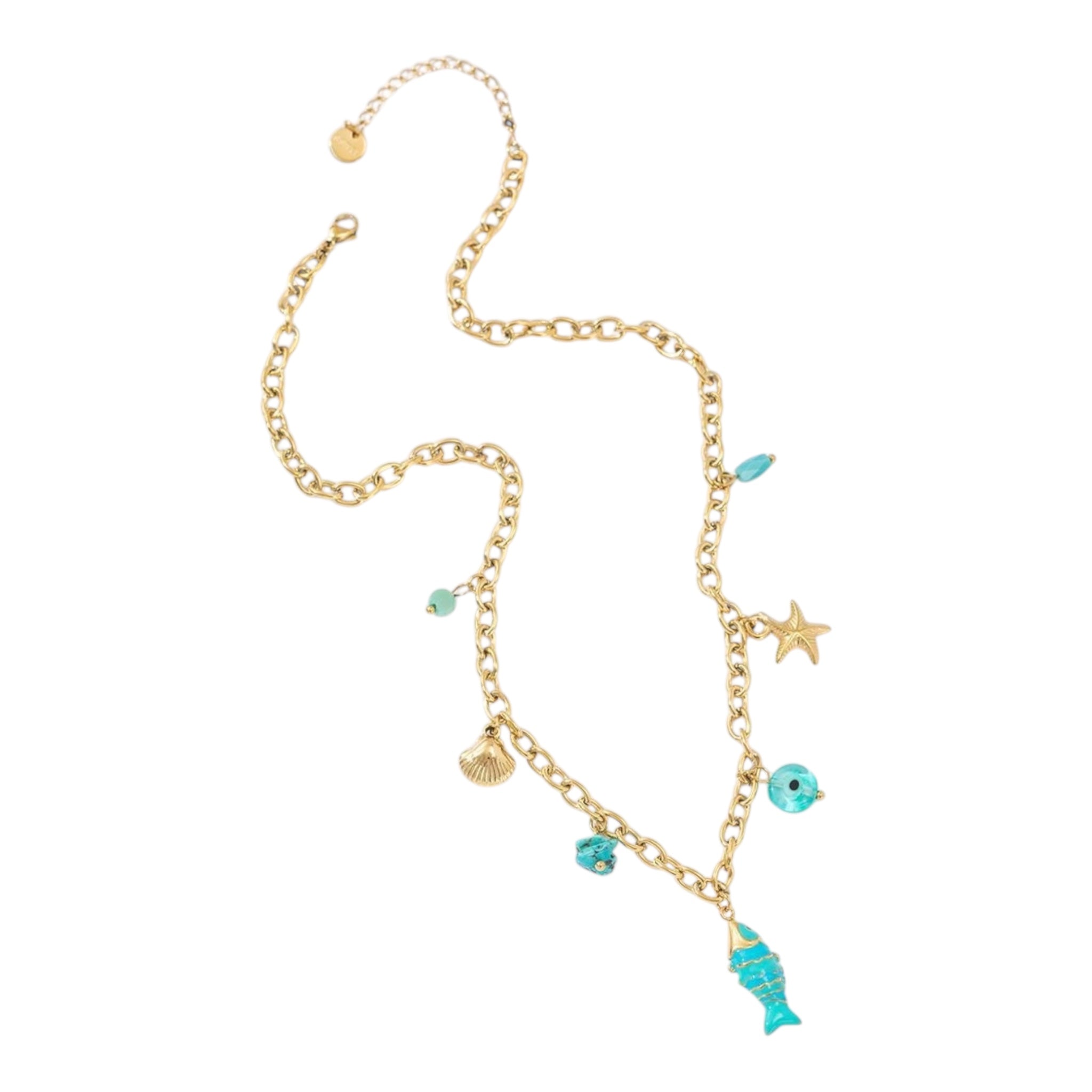 Happy fish charm necklace
