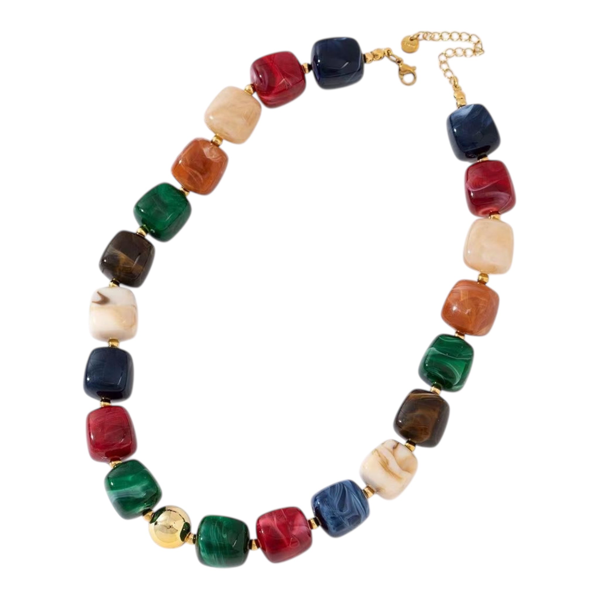 Square beads ketting mixed