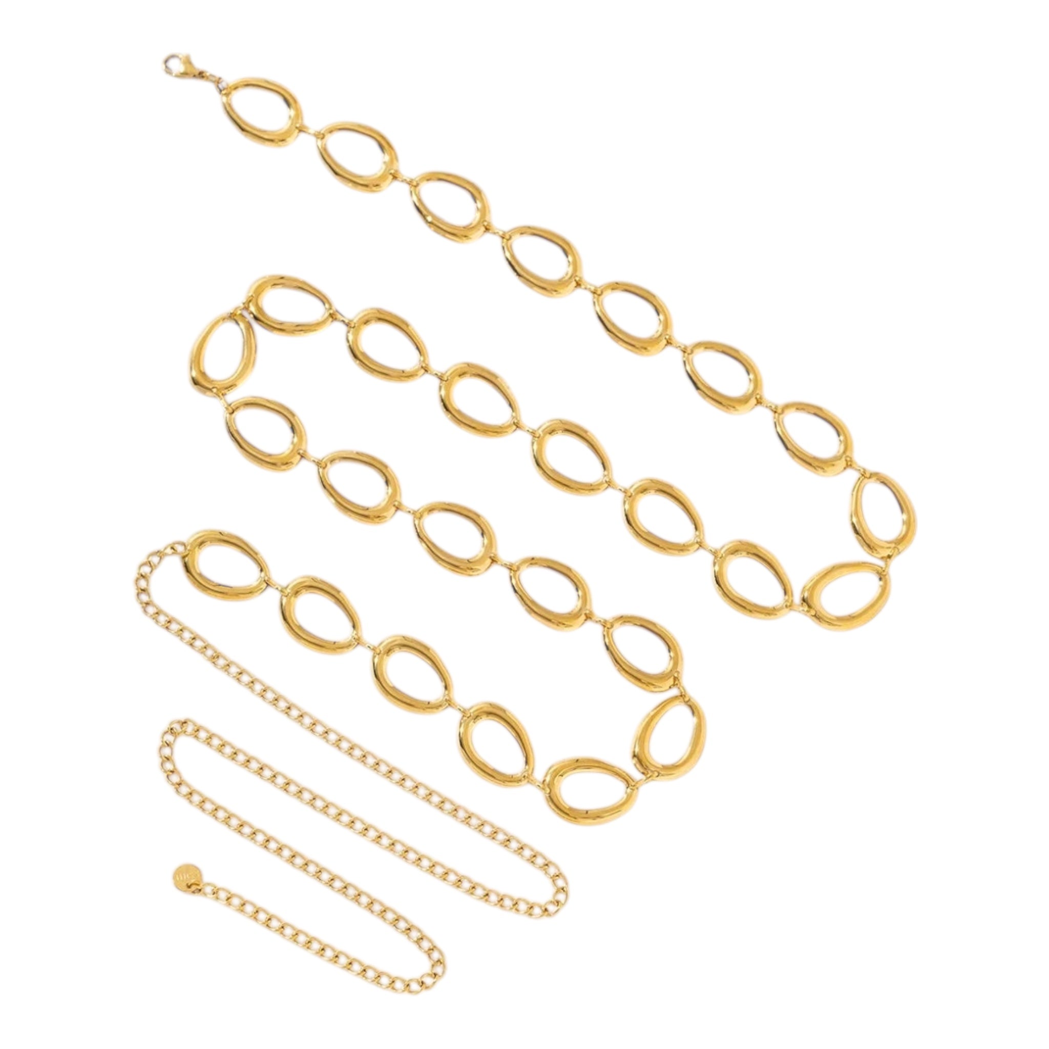 Oval belly chain