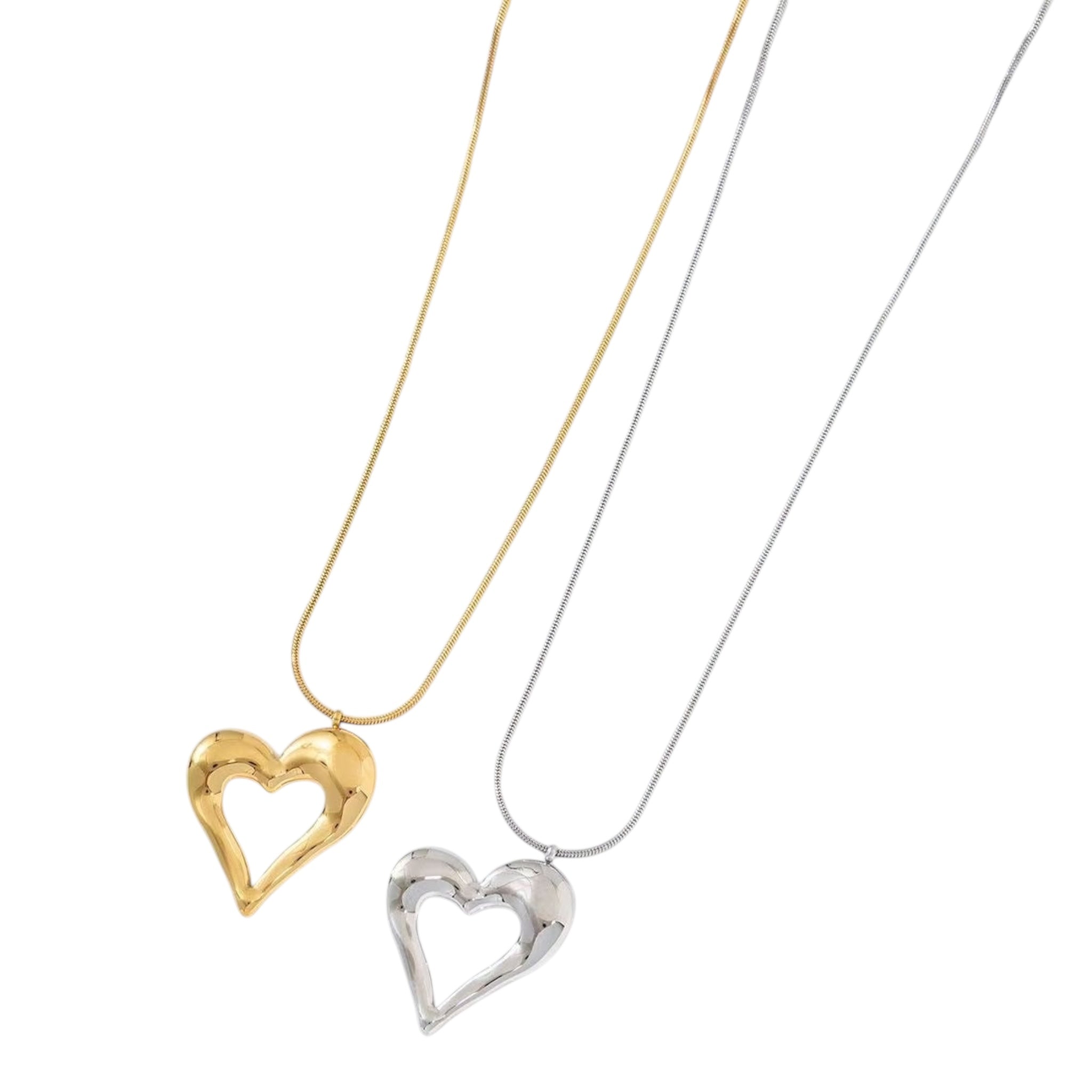 Open hearts lange ketting