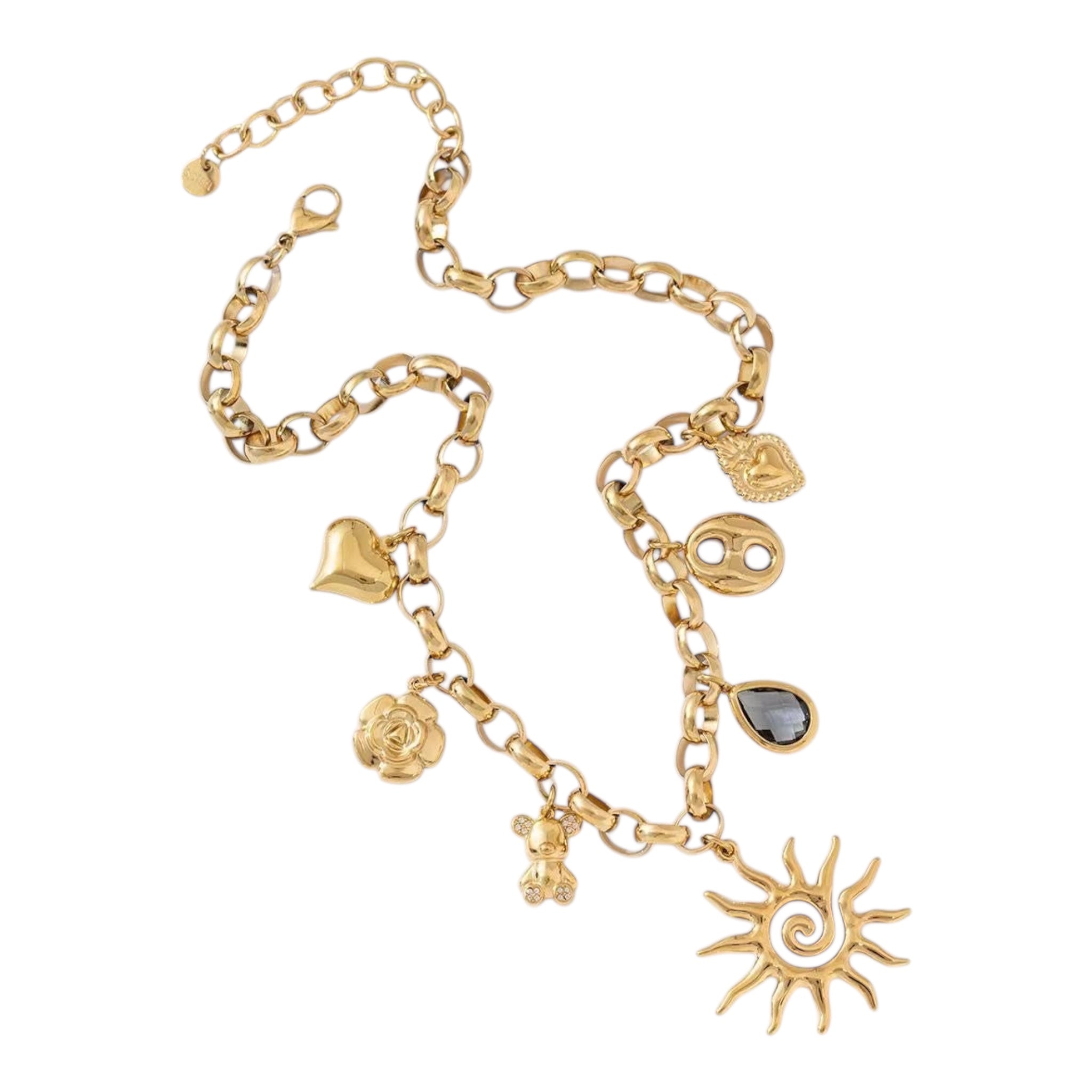 Spiral charm necklace