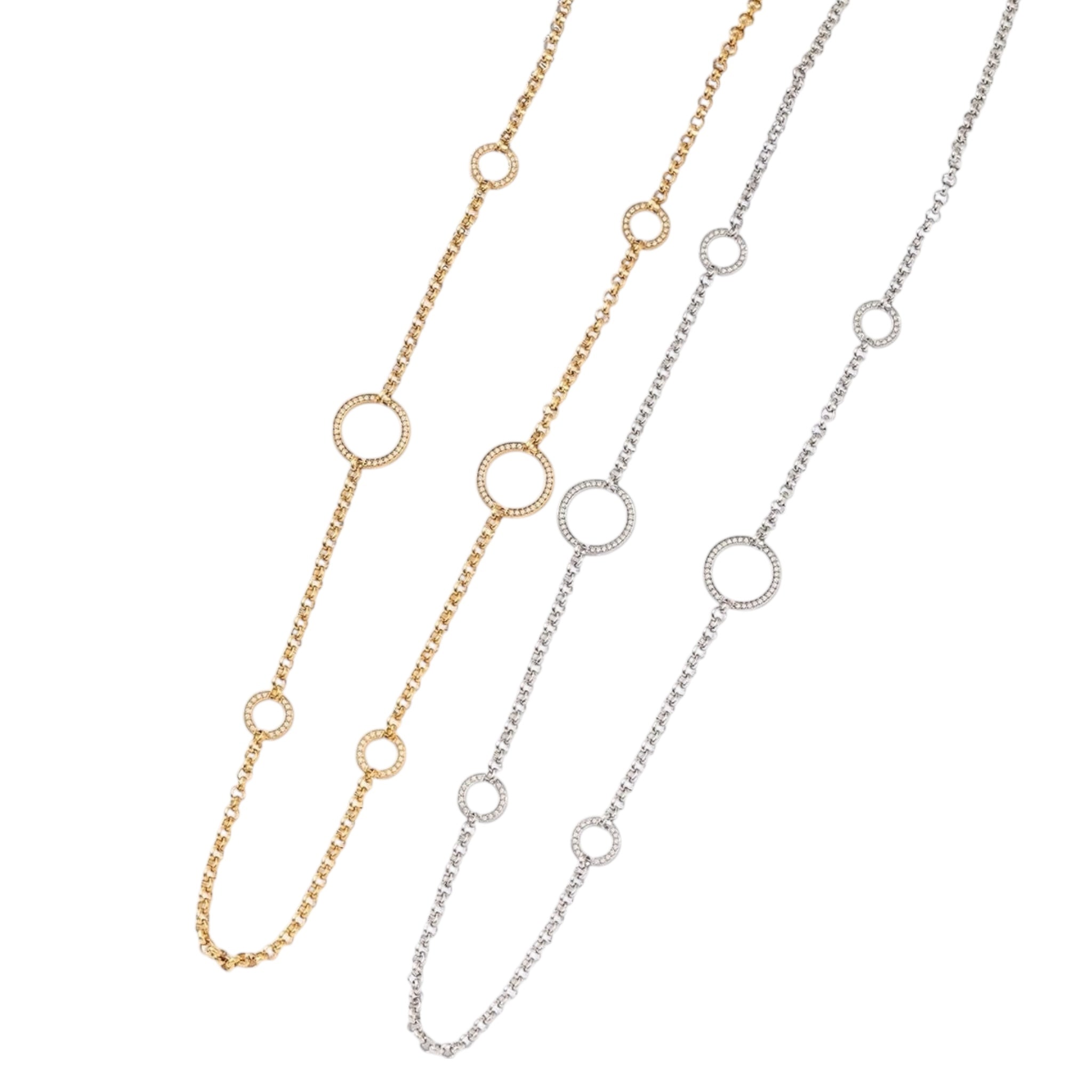 Circle strass lange ketting